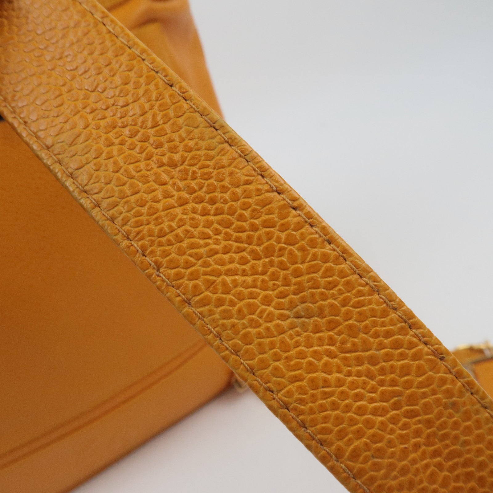 CHANEL Triple Coco Caviarskin Backpack Orange