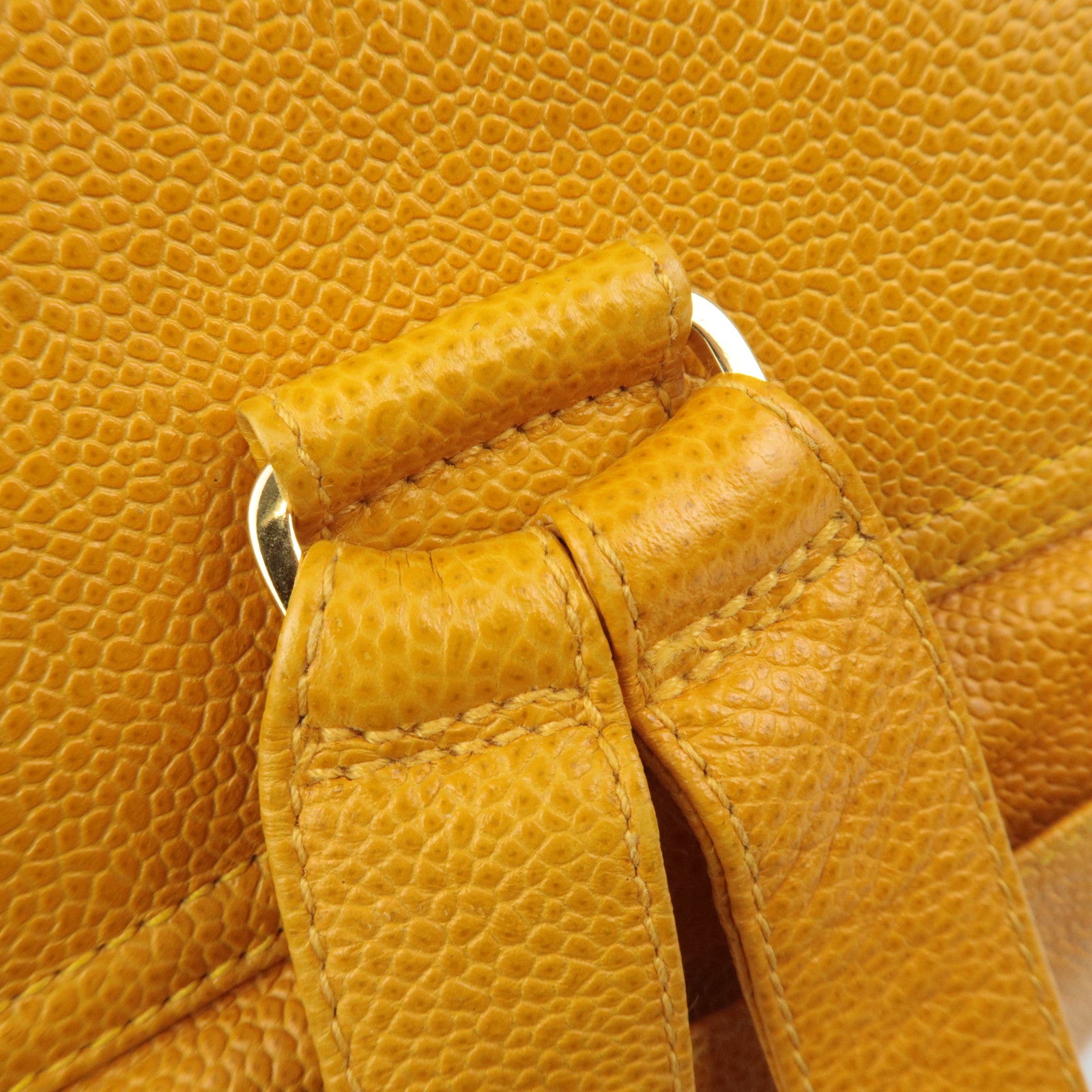 CHANEL Triple Coco Caviarskin Backpack Orange