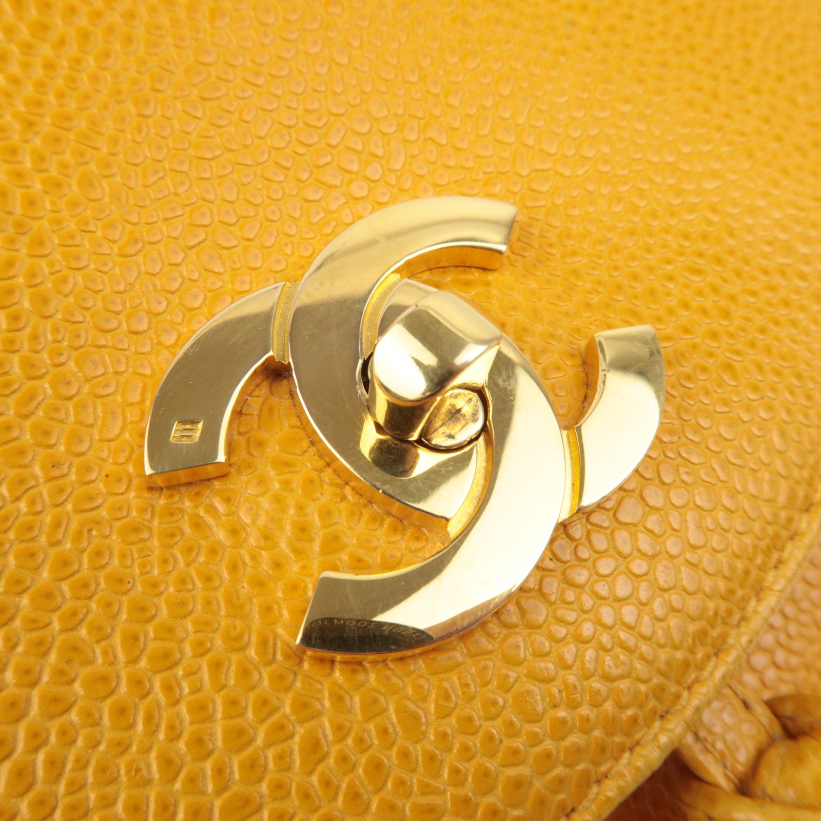 CHANEL Triple Coco Caviarskin Backpack Orange