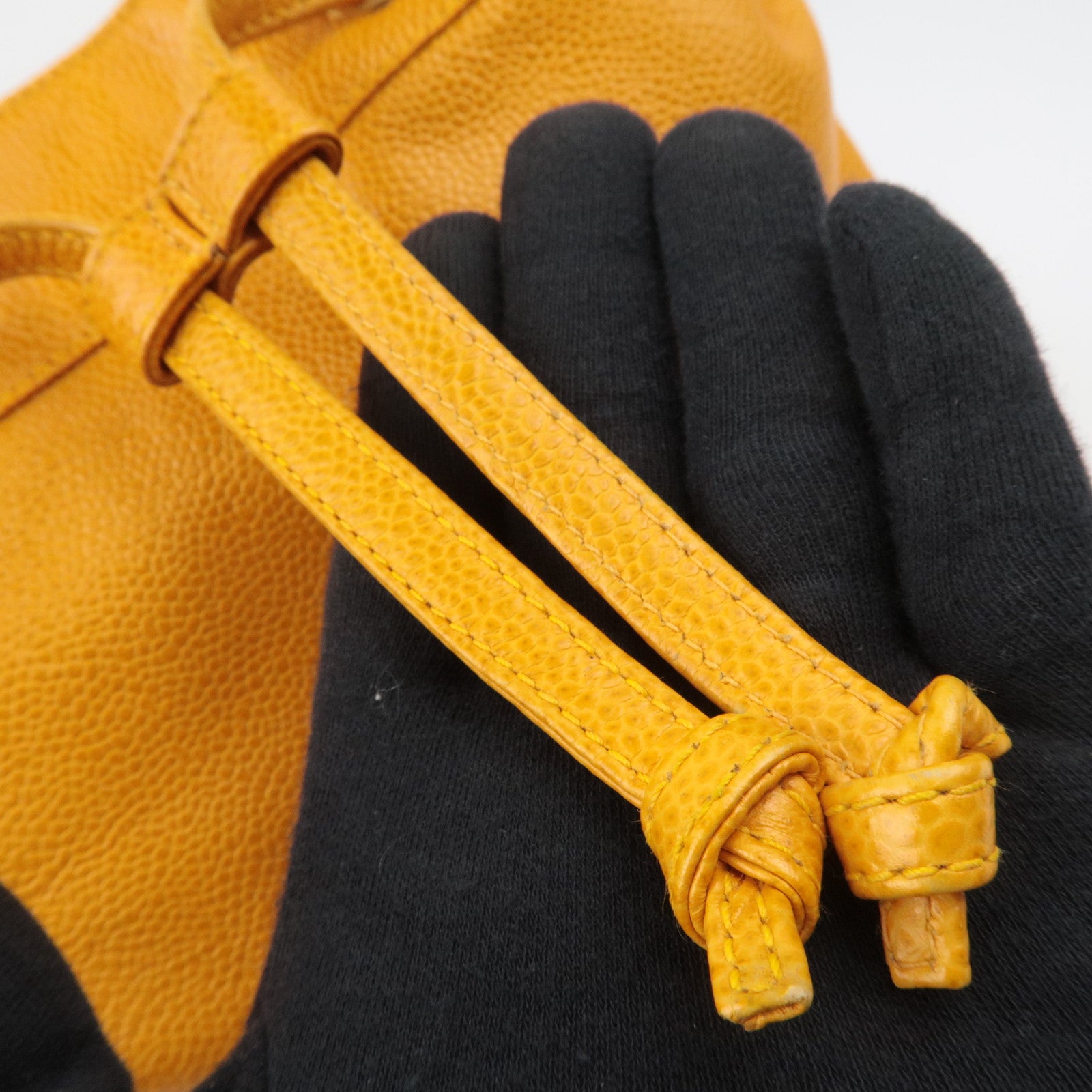 CHANEL Triple Coco Caviarskin Backpack Orange