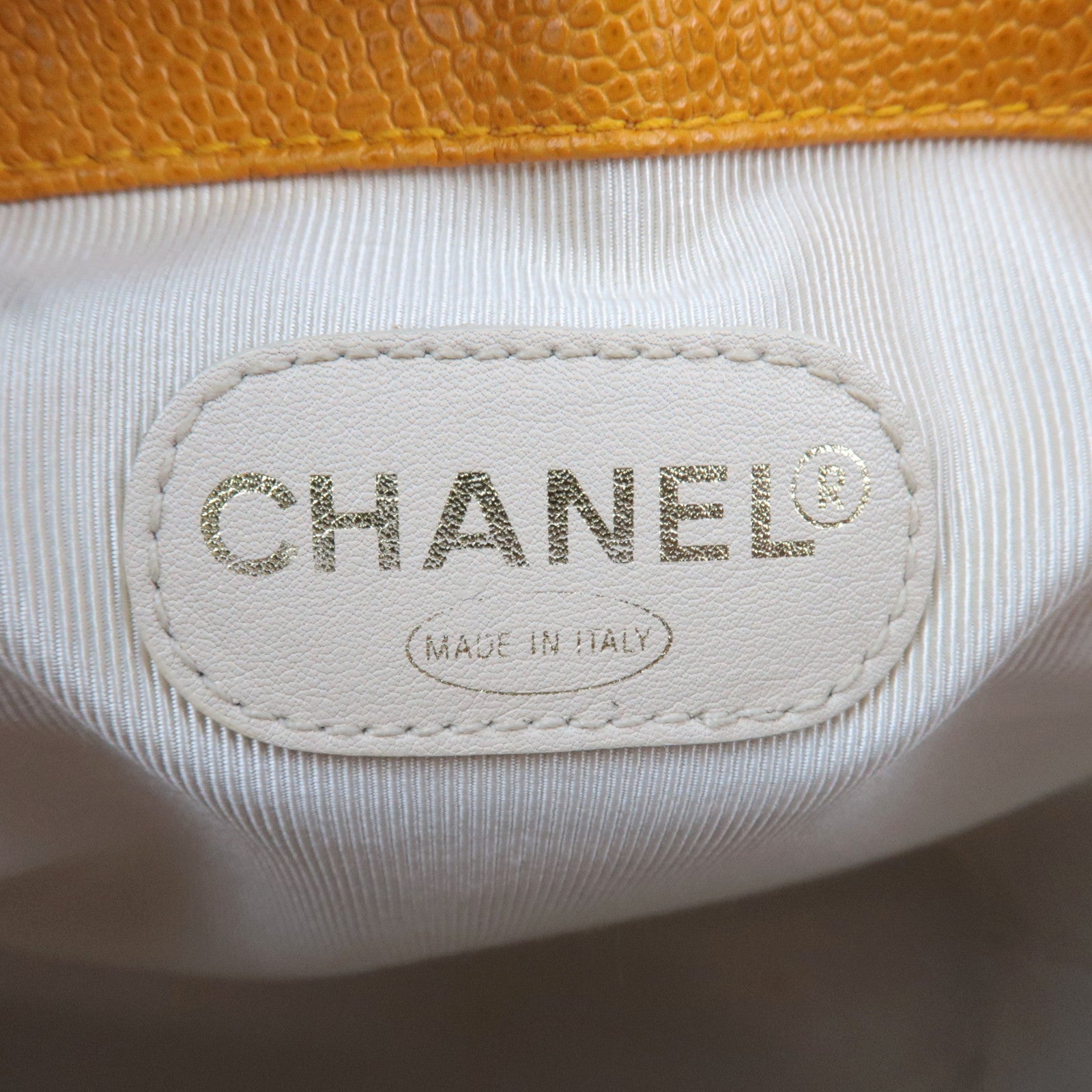 CHANEL Triple Coco Caviarskin Backpack Orange
