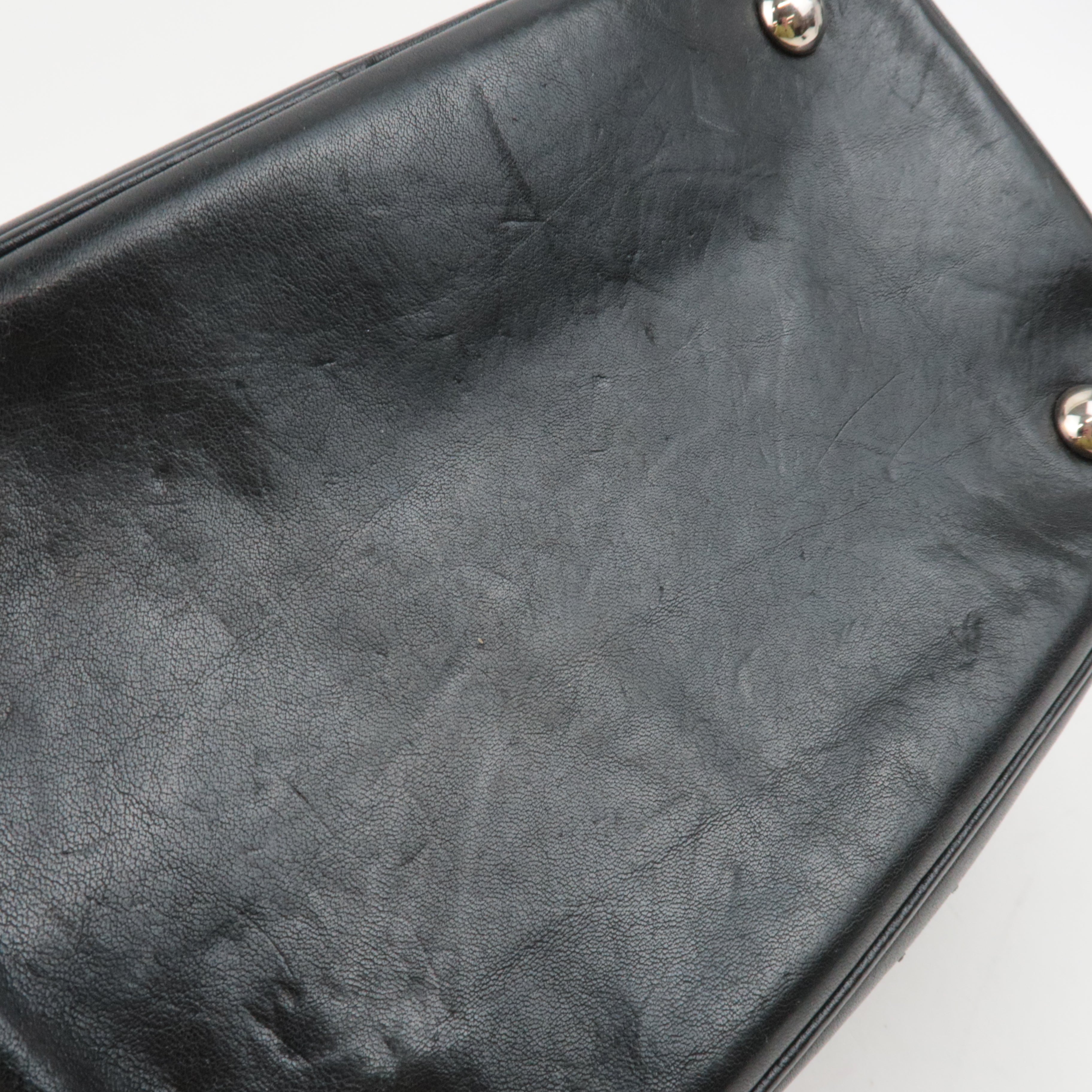 SAINT LAURENT Star Studded 2Way Leather Shoulder Bag Black 381647