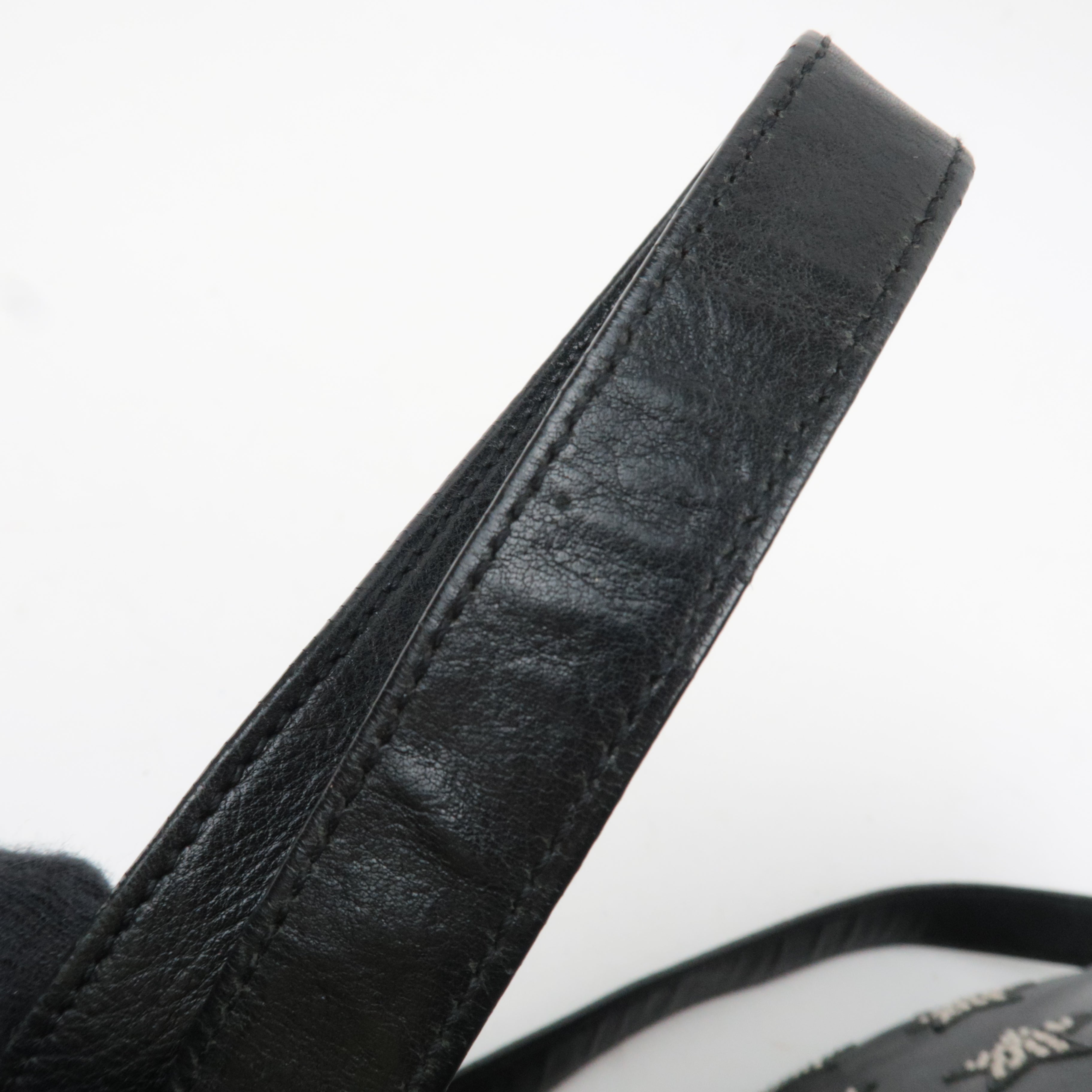 SAINT LAURENT Star Studded 2Way Leather Shoulder Bag Black 381647