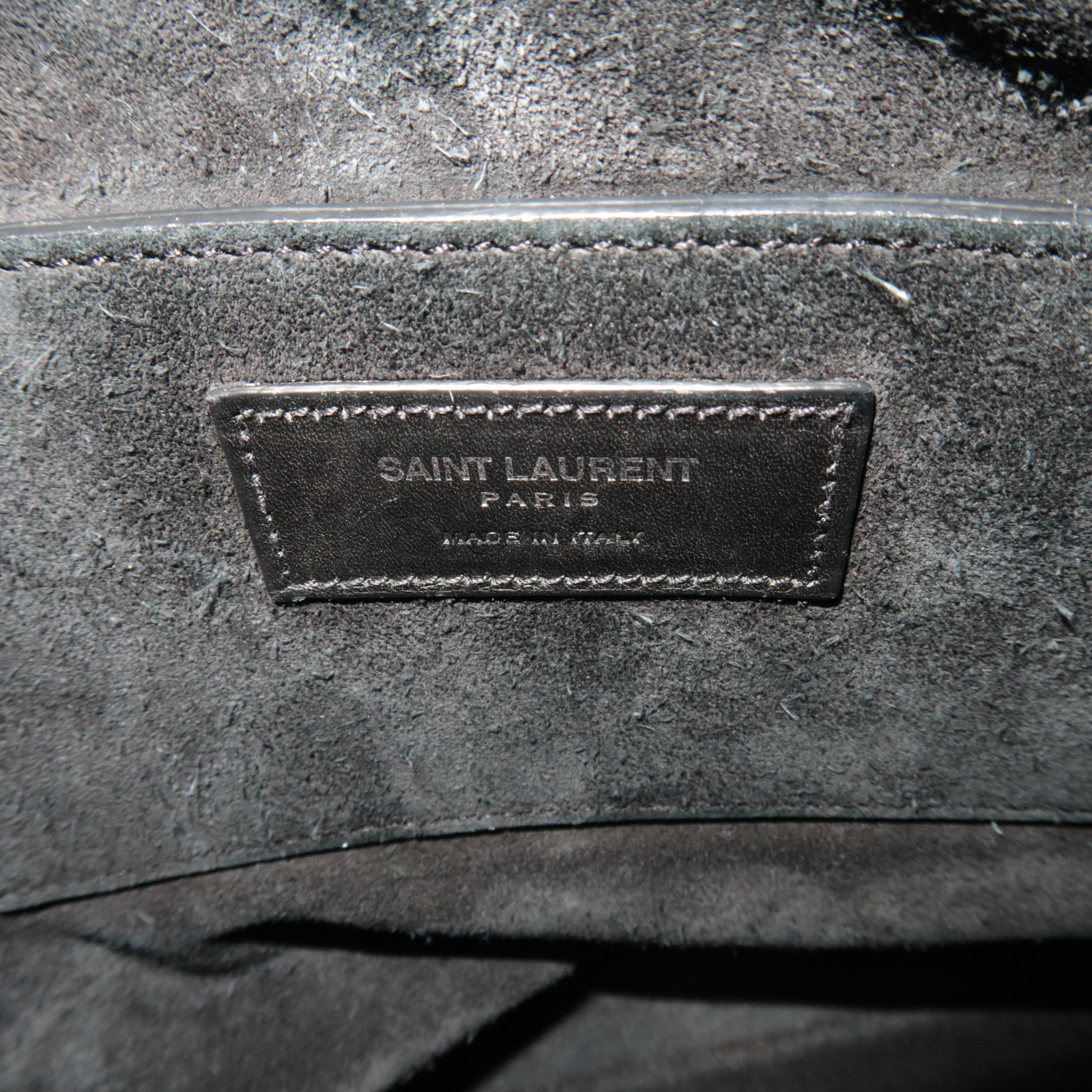 SAINT LAURENT Star Studded 2Way Leather Shoulder Bag Black 381647