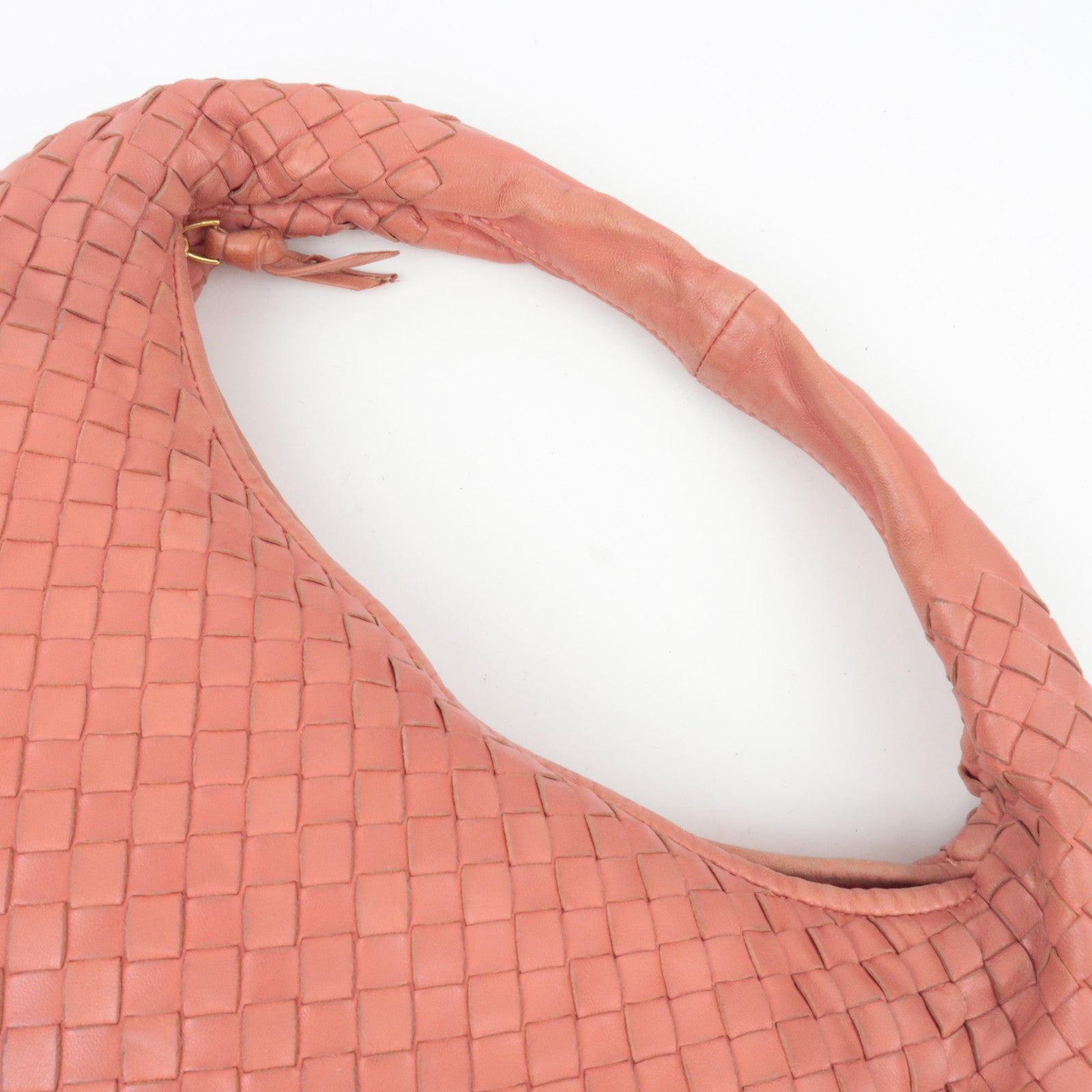 BOTTEGA VENETA Intrecciato Leather Hobo Shoulder Bag Pink 115653