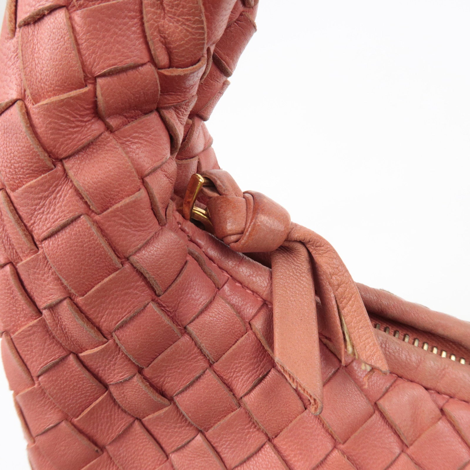 BOTTEGA VENETA Intrecciato Leather Hobo Shoulder Bag Pink 115653