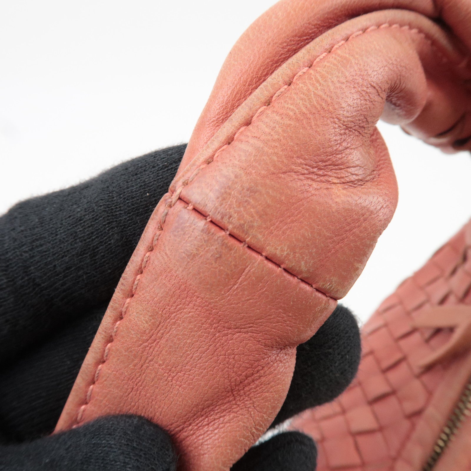 BOTTEGA VENETA Intrecciato Leather Hobo Shoulder Bag Pink 115653
