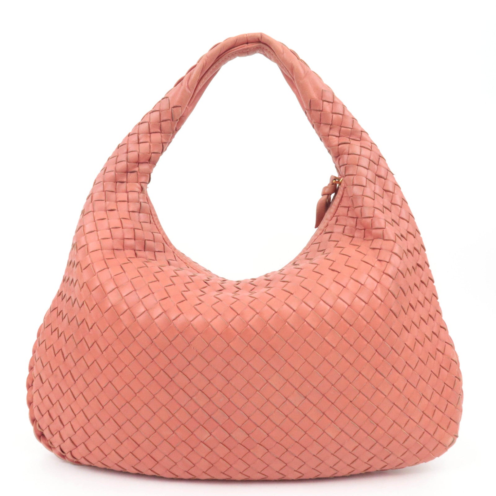 BOTTEGA VENETA Intrecciato Leather Hobo Shoulder Bag Pink 115653