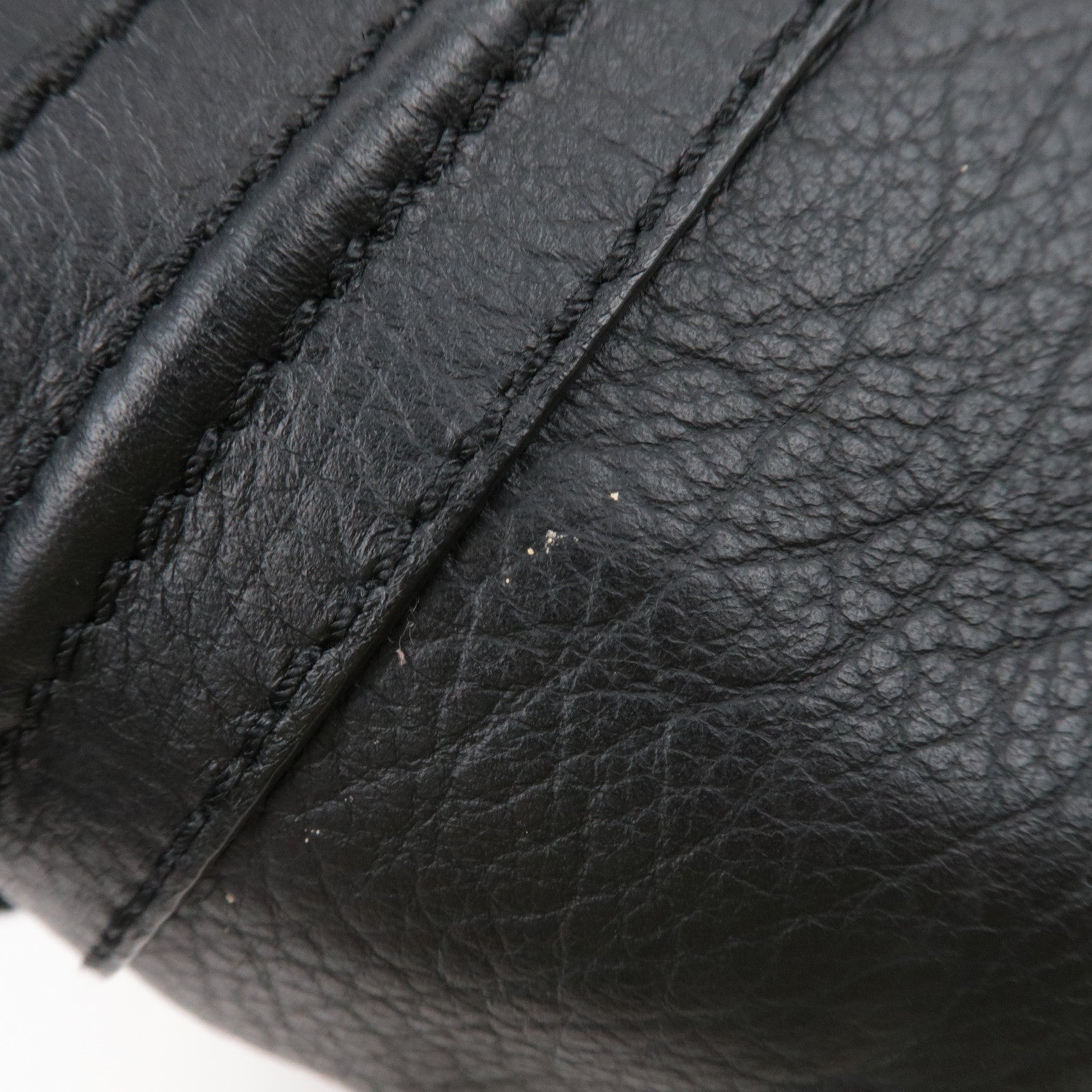 CELINE Triomphe Leather Shoulder Bag Black