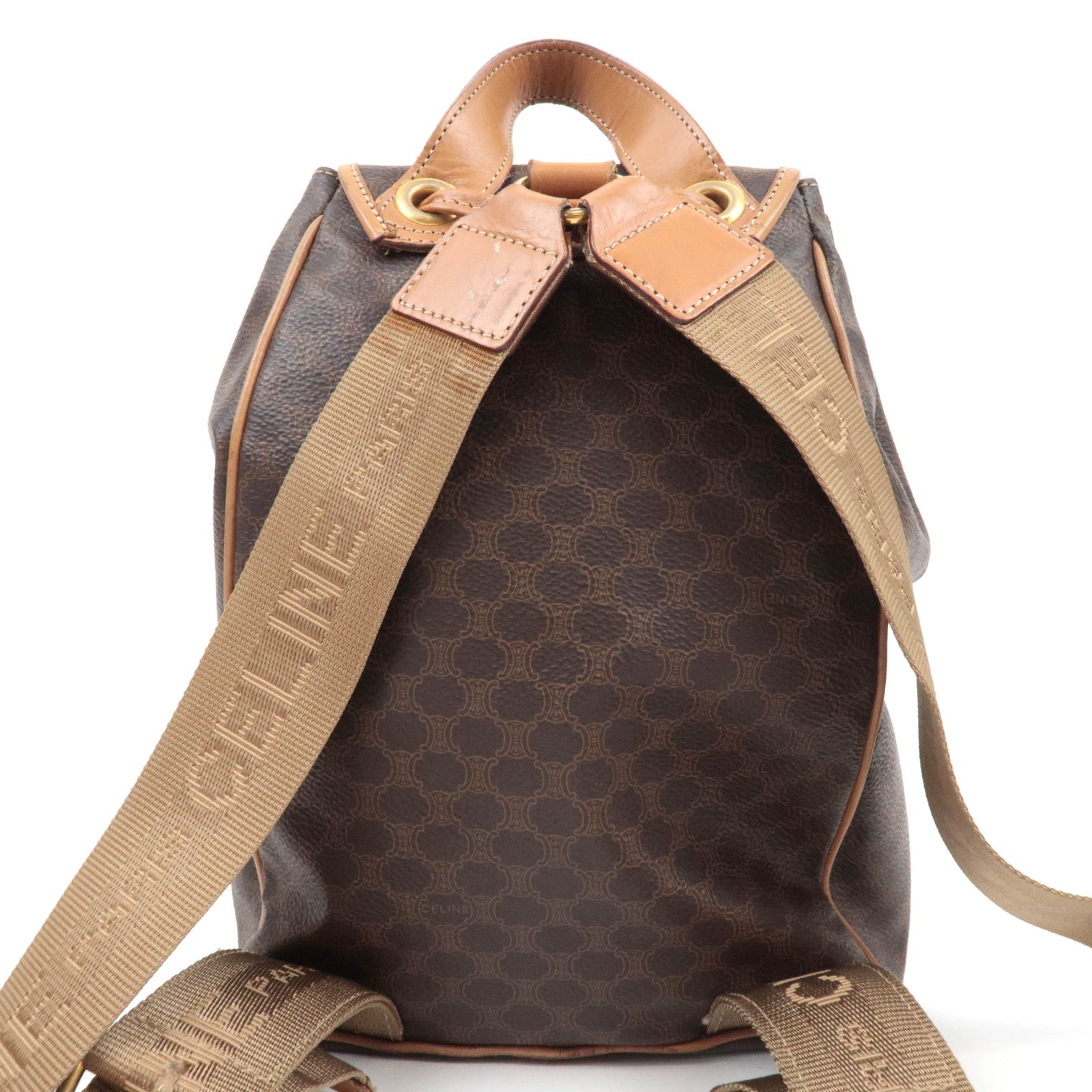 CELINE Macadam PVC Leather Backpack Brown
