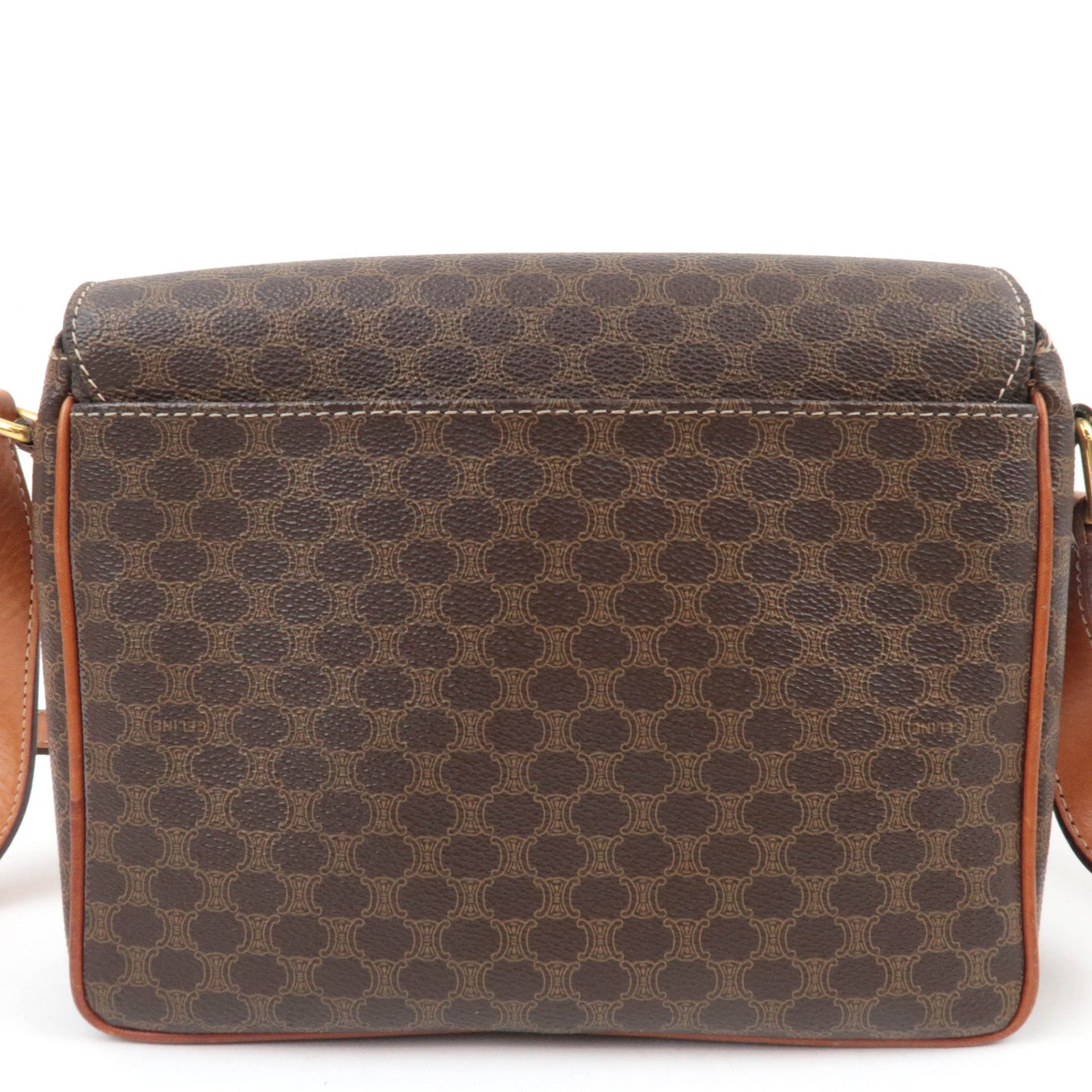 CELINE Macadam PVC Leather Shoulder Bag Brown