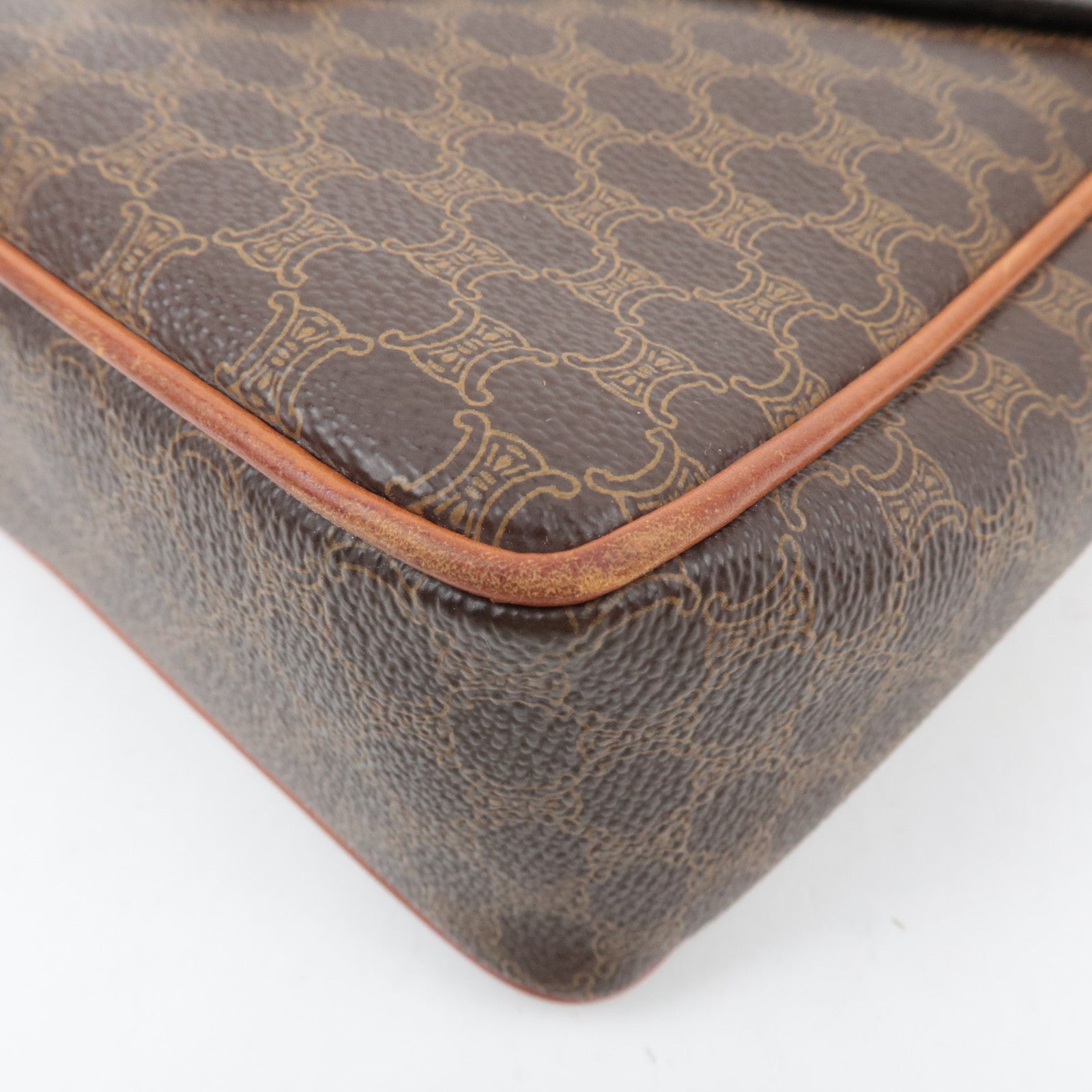 CELINE Macadam PVC Leather Shoulder Bag Brown