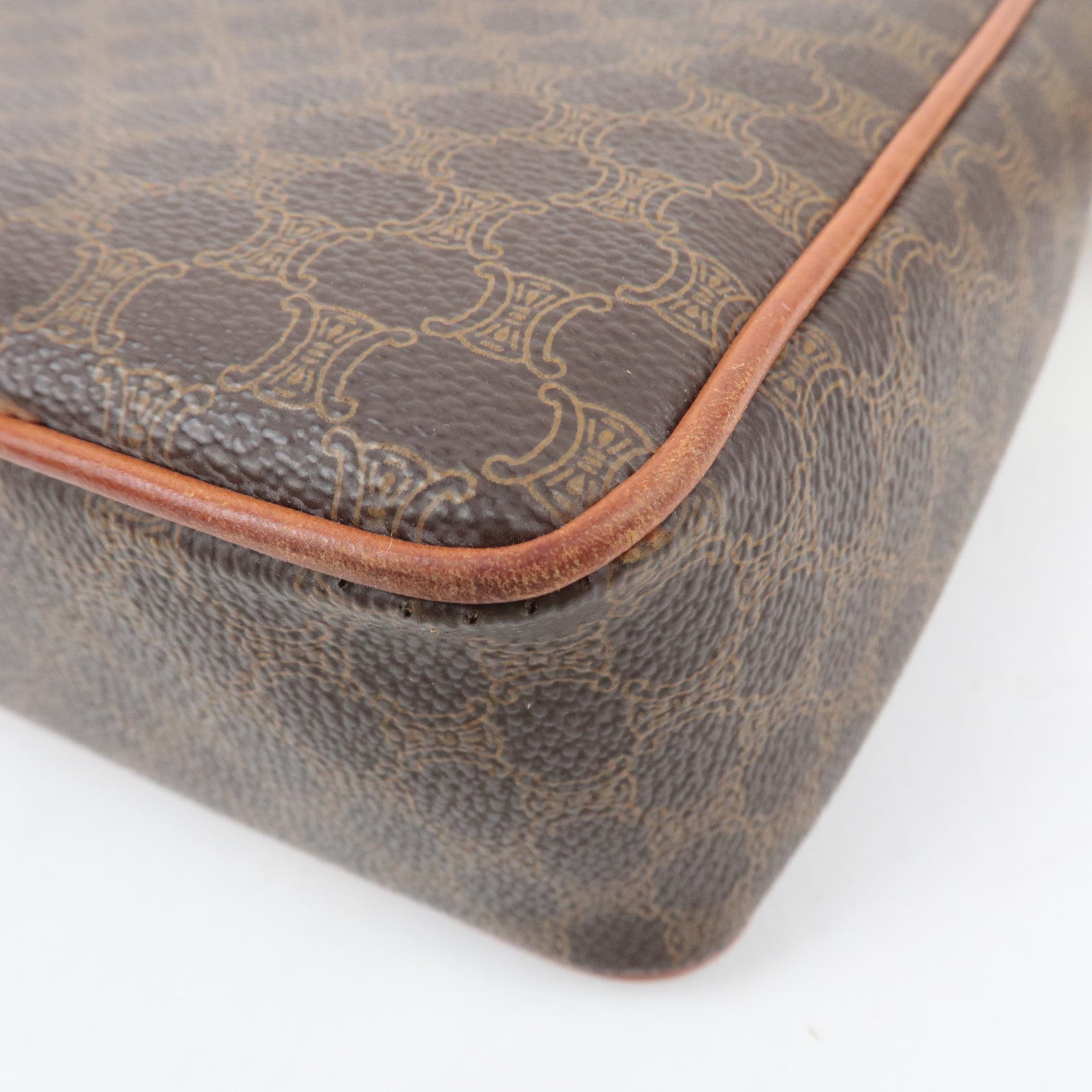 CELINE Macadam PVC Leather Shoulder Bag Brown