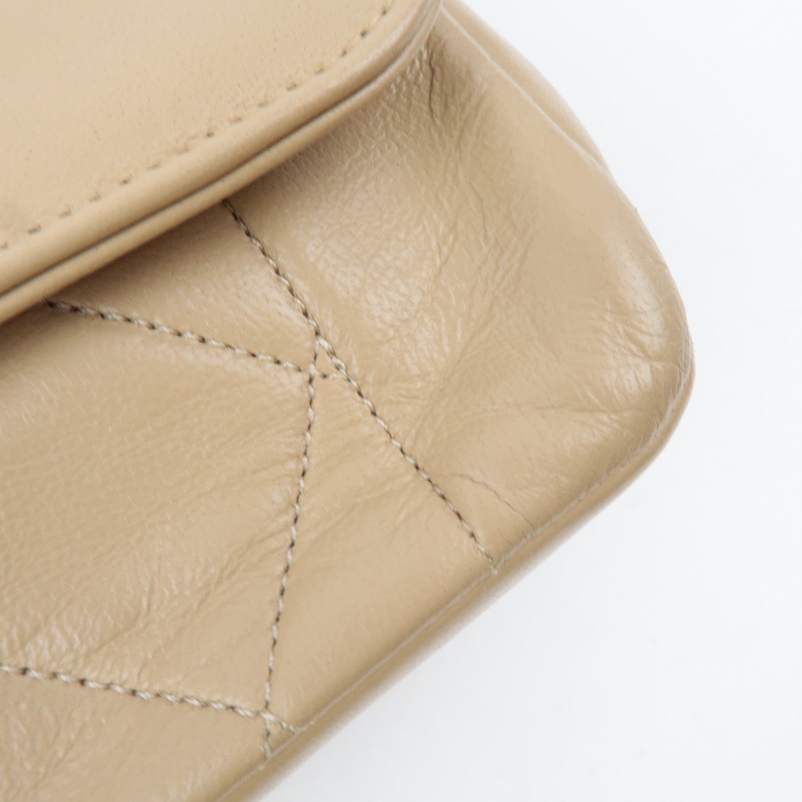 CHANEL Diana Matelasse Lambskin Chain Shoulder Bag Beige