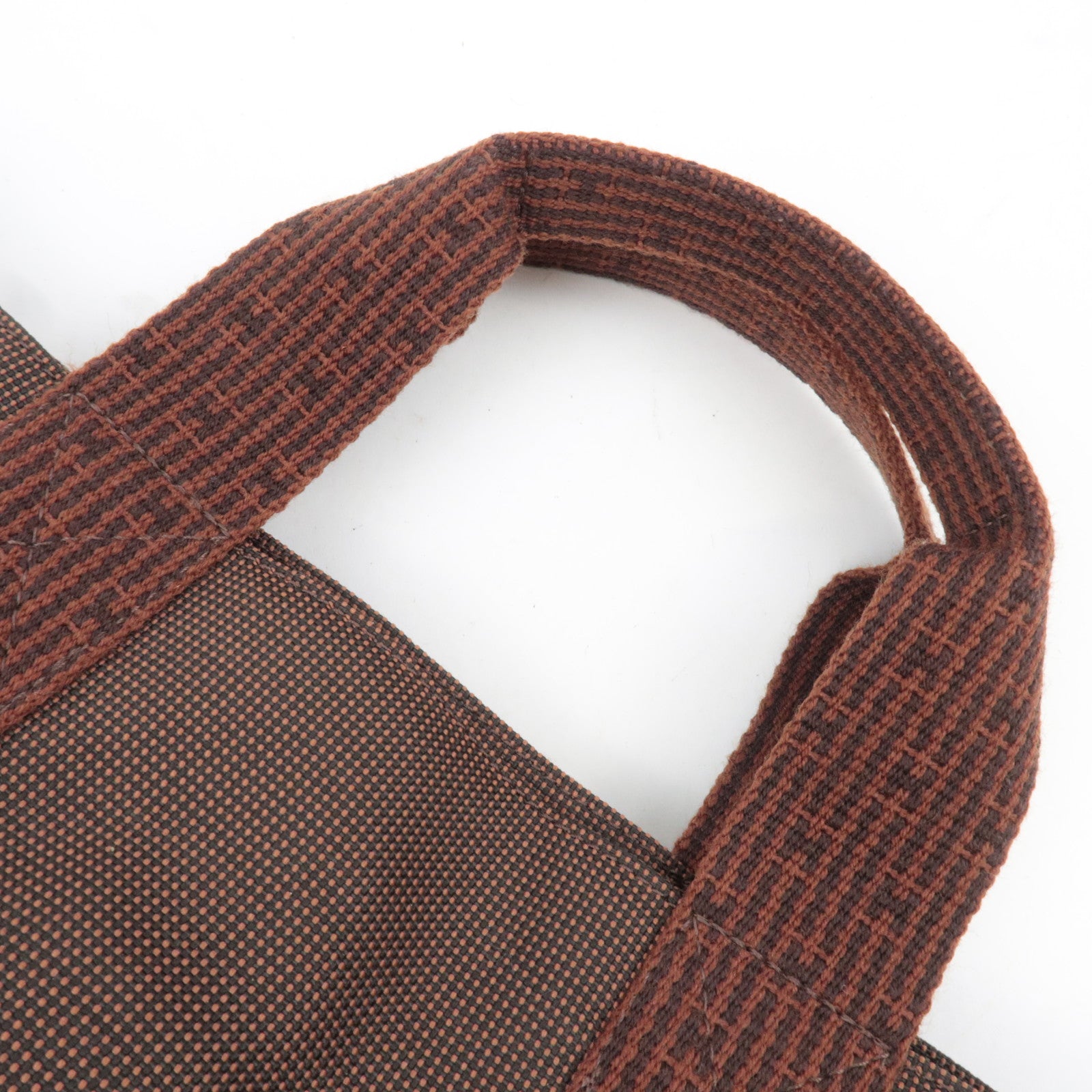 HERMES Her Line Cabas Canvas Tote Bag Brown