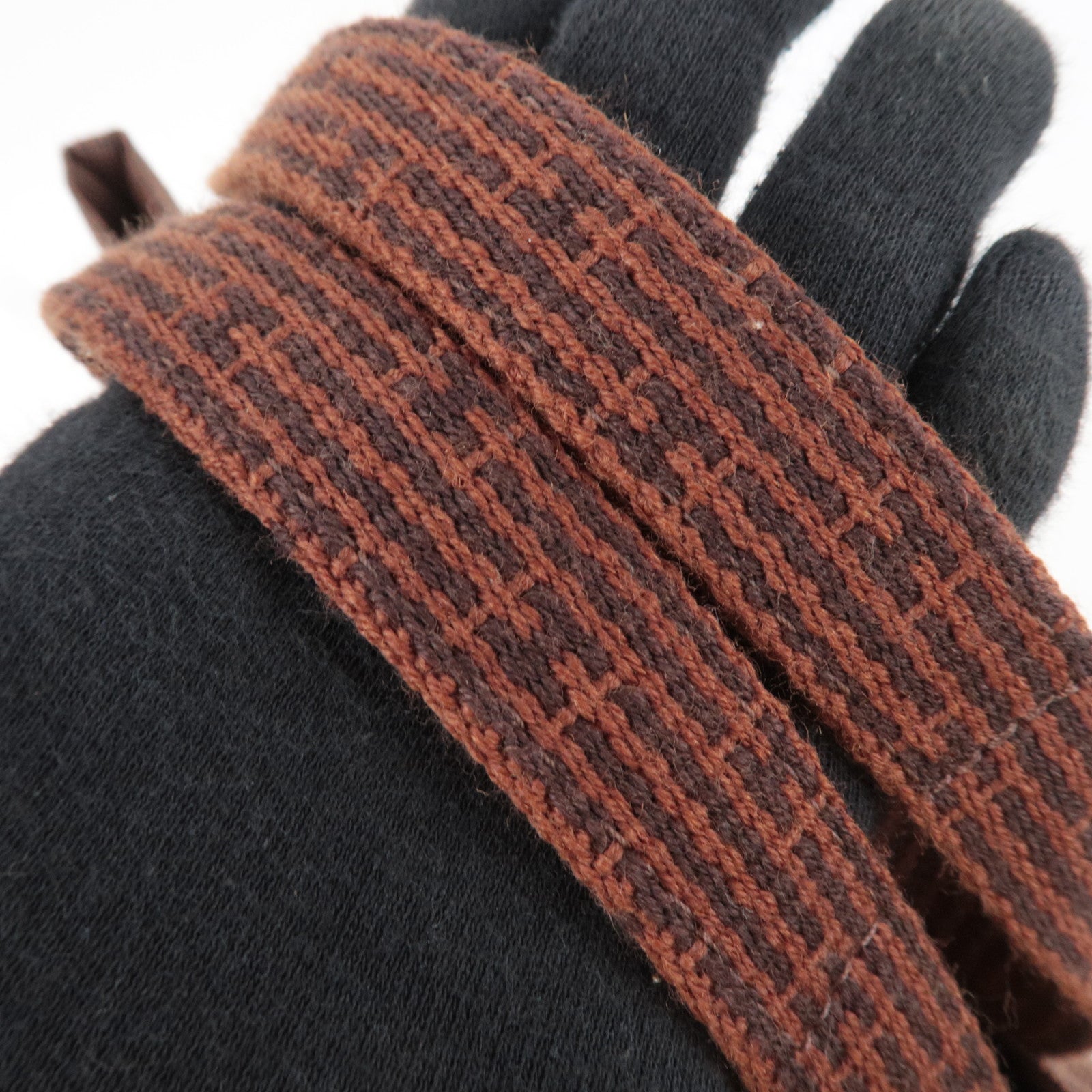 HERMES Her Line Cabas Canvas Tote Bag Brown