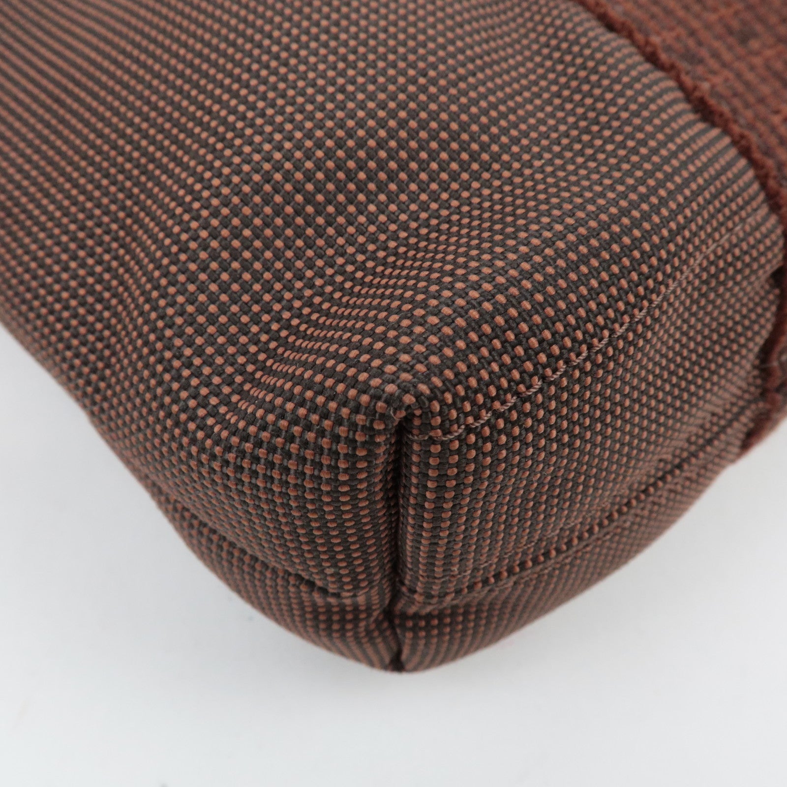 HERMES Her Line Cabas Canvas Tote Bag Brown