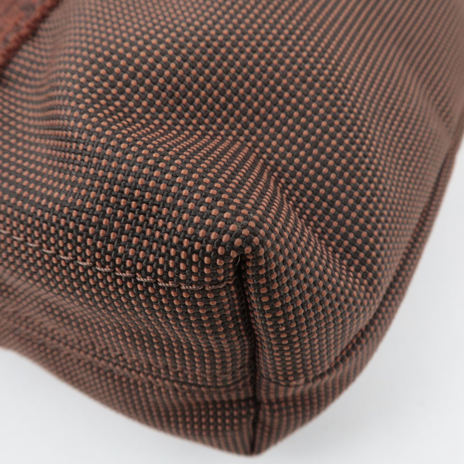HERMES Her Line Cabas Canvas Tote Bag Brown