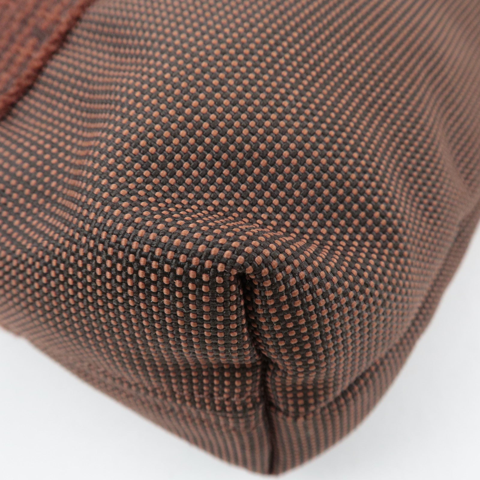 HERMES Her Line Cabas Canvas Tote Bag Brown