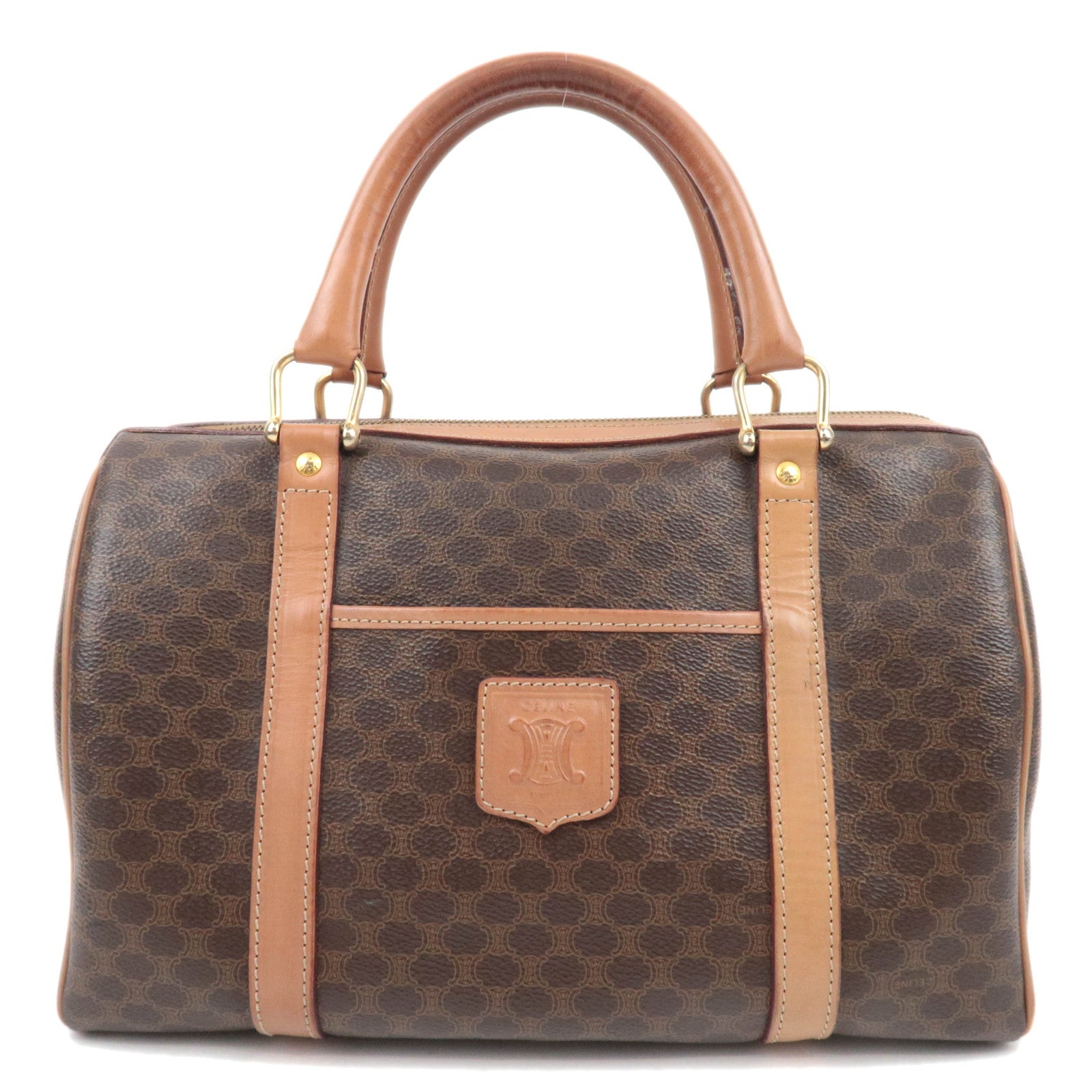 CELINE Macadam PVC Leather Handbag Brown87372