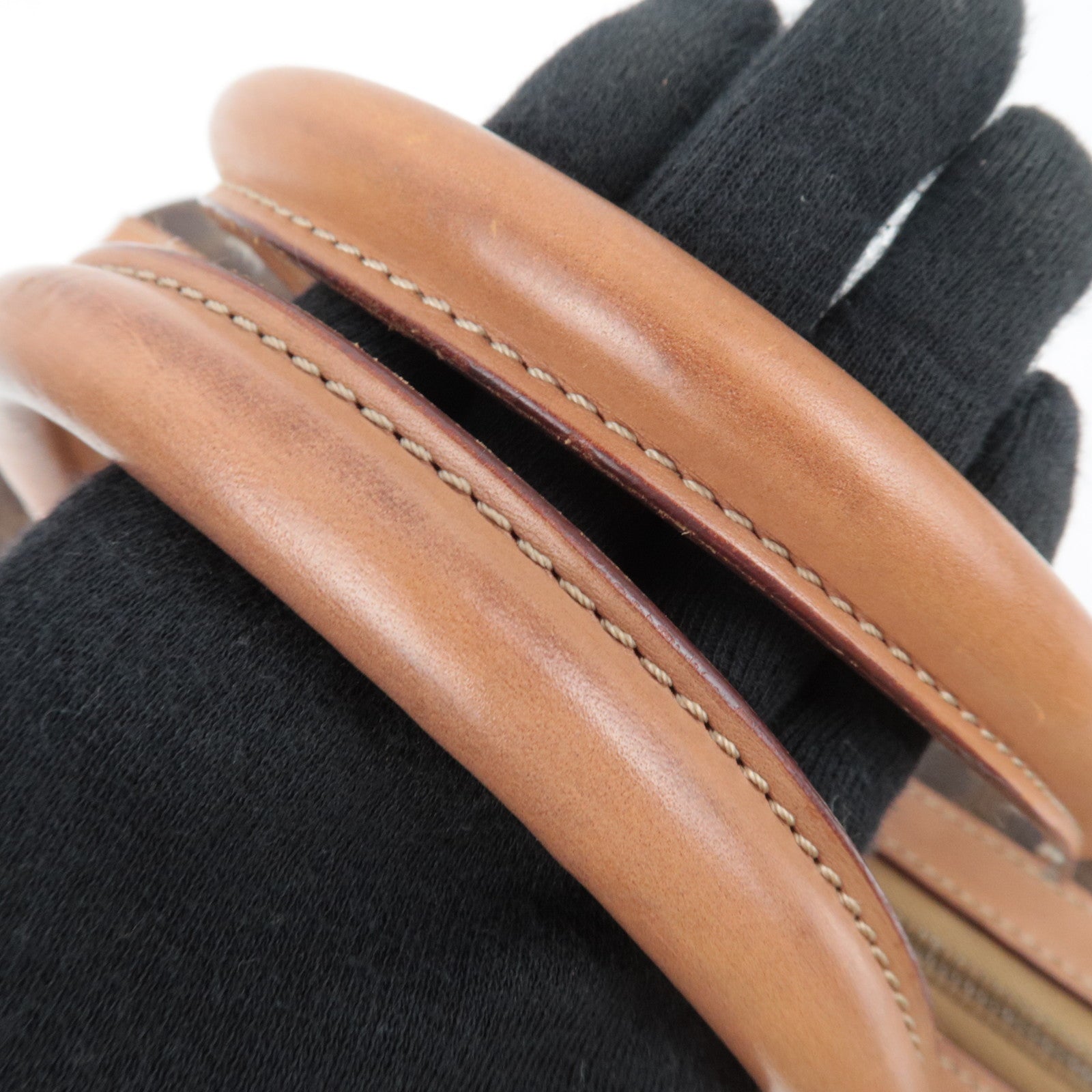 CELINE Macadam PVC Leather Handbag Brown