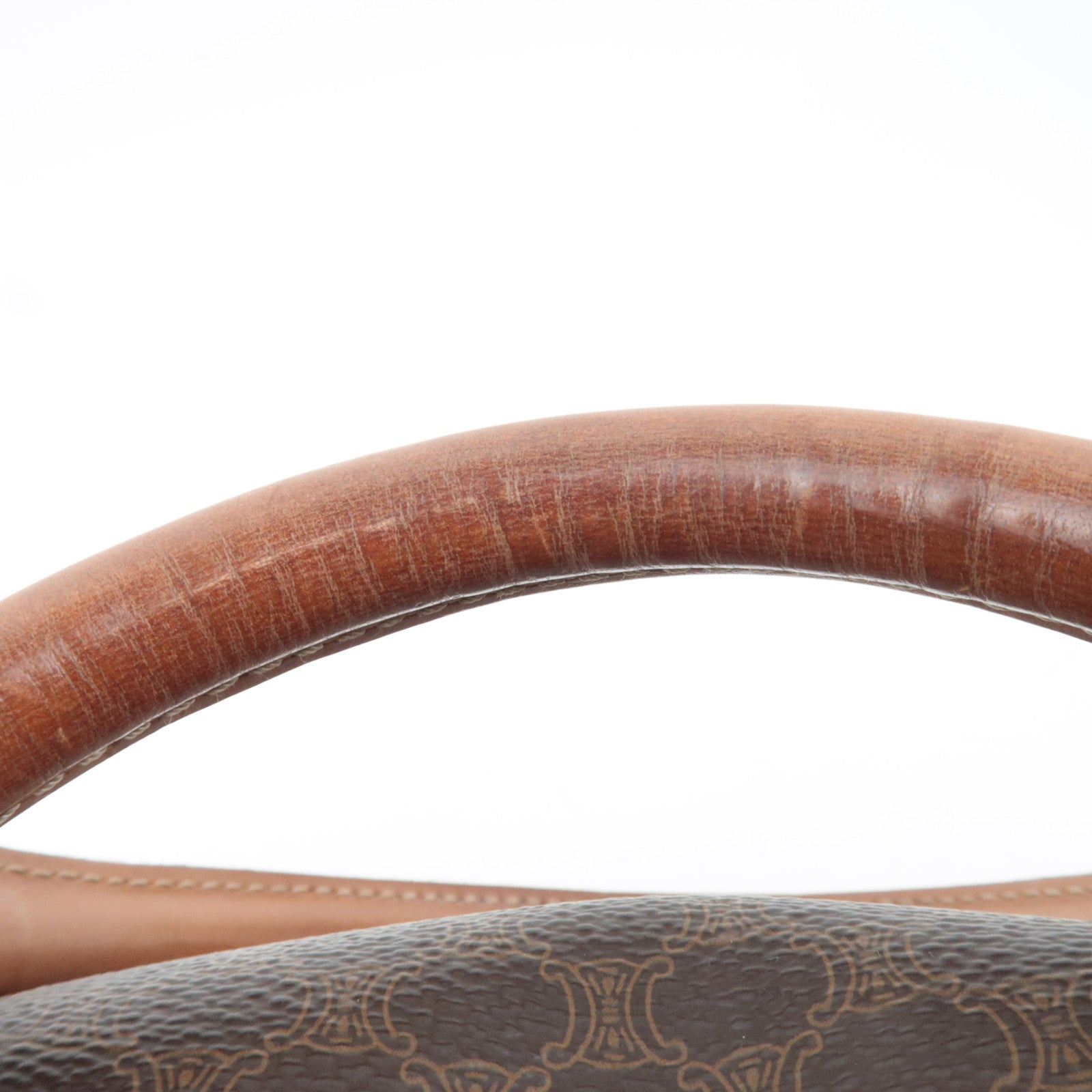 CELINE Macadam PVC Leather Handbag Brown