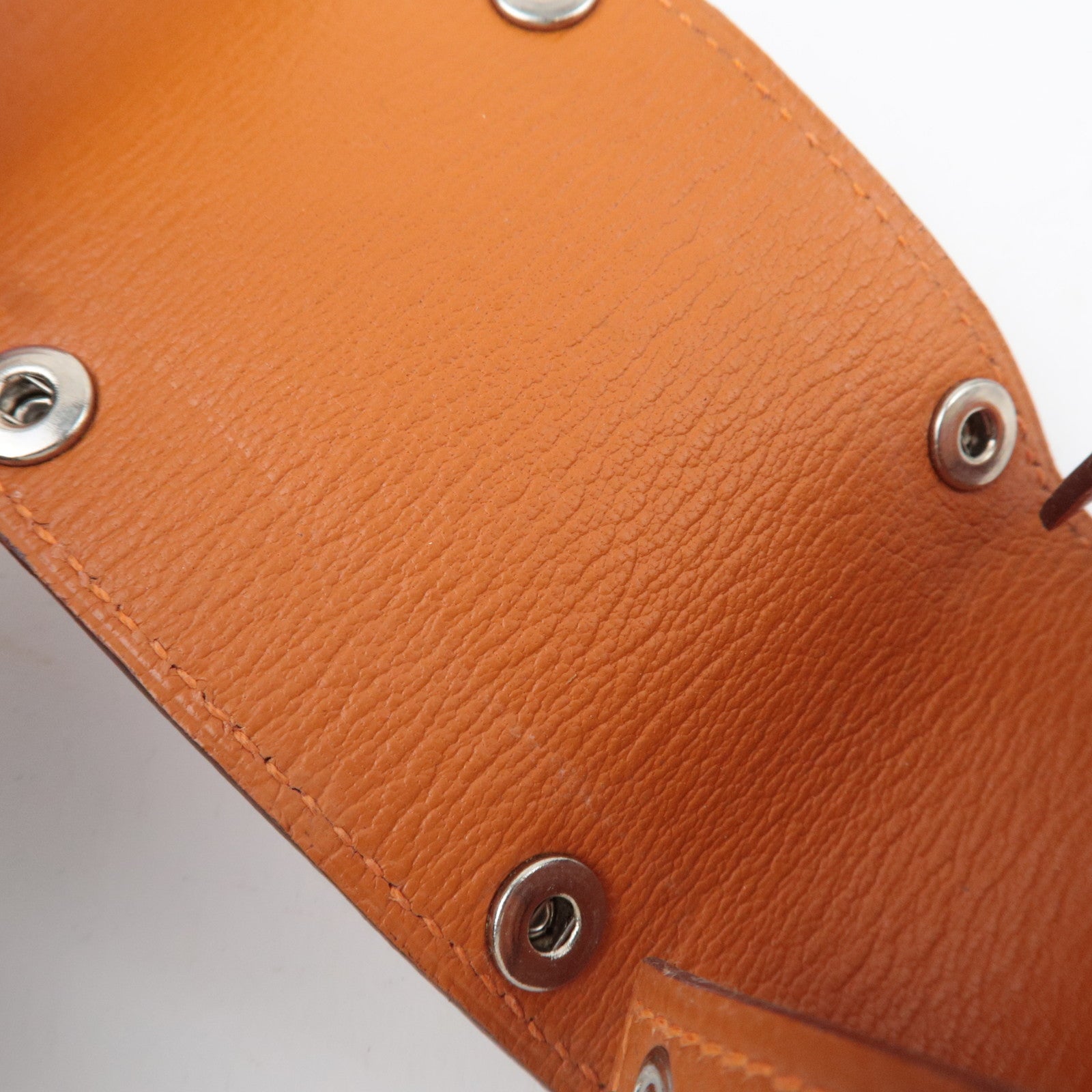 HERMES Etui Carte PM Playing Card Case □O Stamp (2011) Taurillon Clemence Orange Silver HDW *Deck of cards