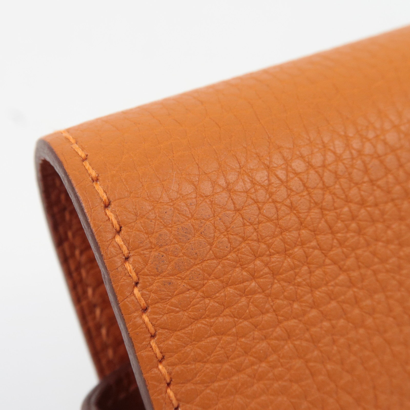 HERMES Etui Carte PM Playing Card Case □O Stamp (2011) Taurillon Clemence Orange Silver HDW *Deck of cards