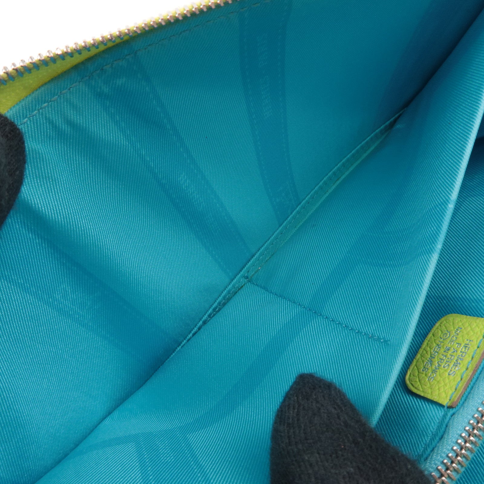 HERMES Azap Long Silk In Veau Epsom Long Wallet □O Stamp (2011) Green