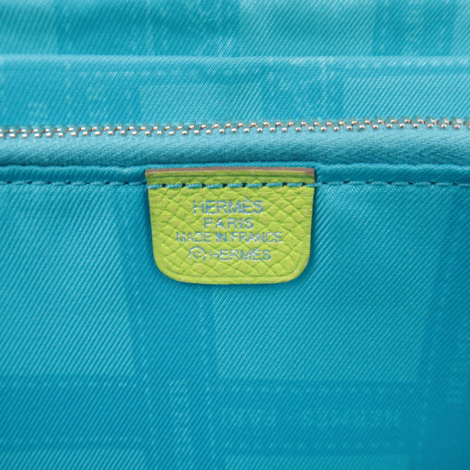 HERMES Azap Long Silk In Veau Epsom Long Wallet □O Stamp (2011) Green