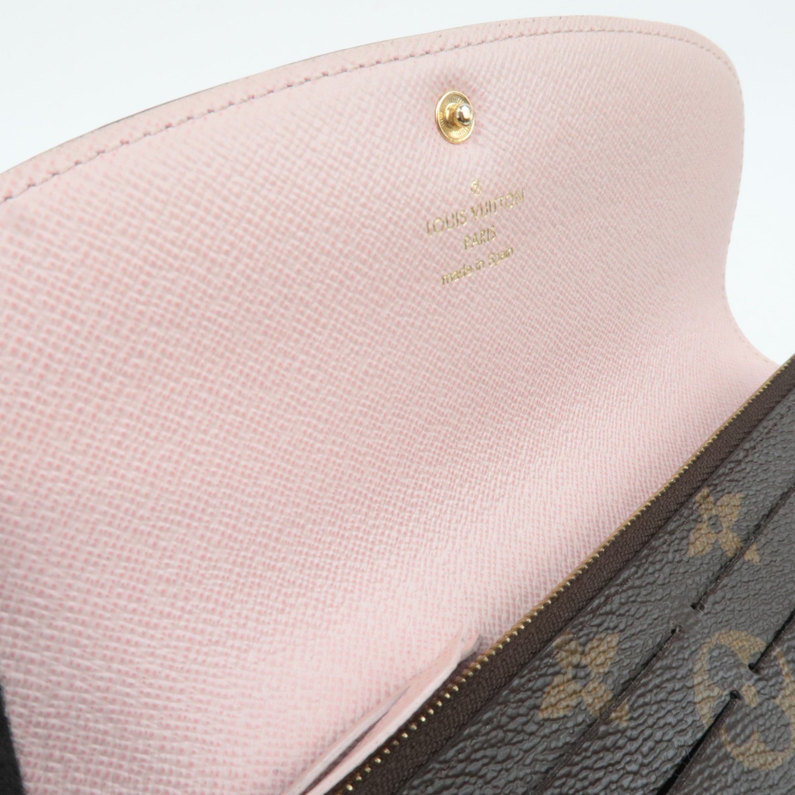 Louis Vuitton Monogram Portefeuille Emilie Long Wallet Rose Ballerine M61289