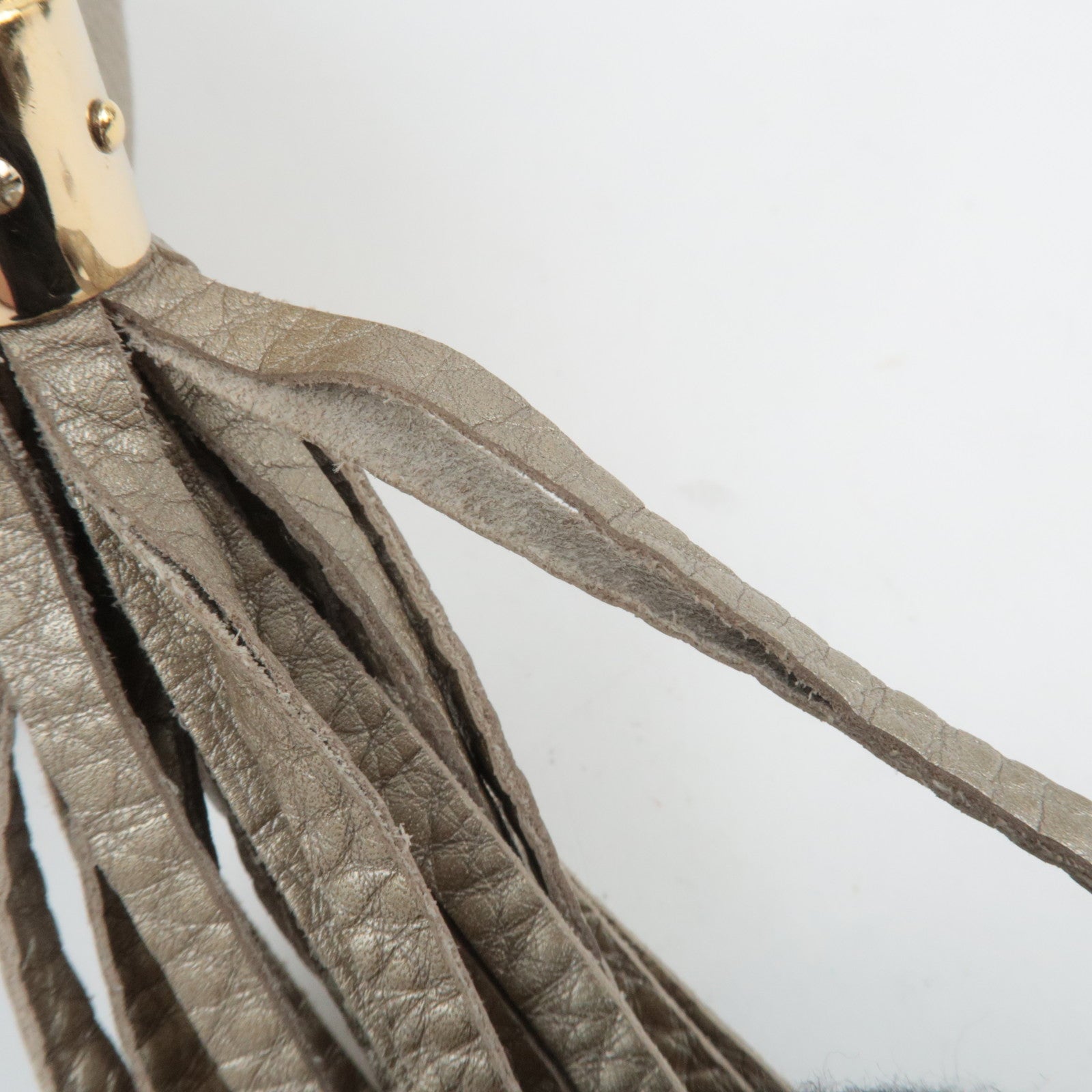 GUCCI Soho Interlocking G Disco Bag Leather Shoulder Bag Gold 308364