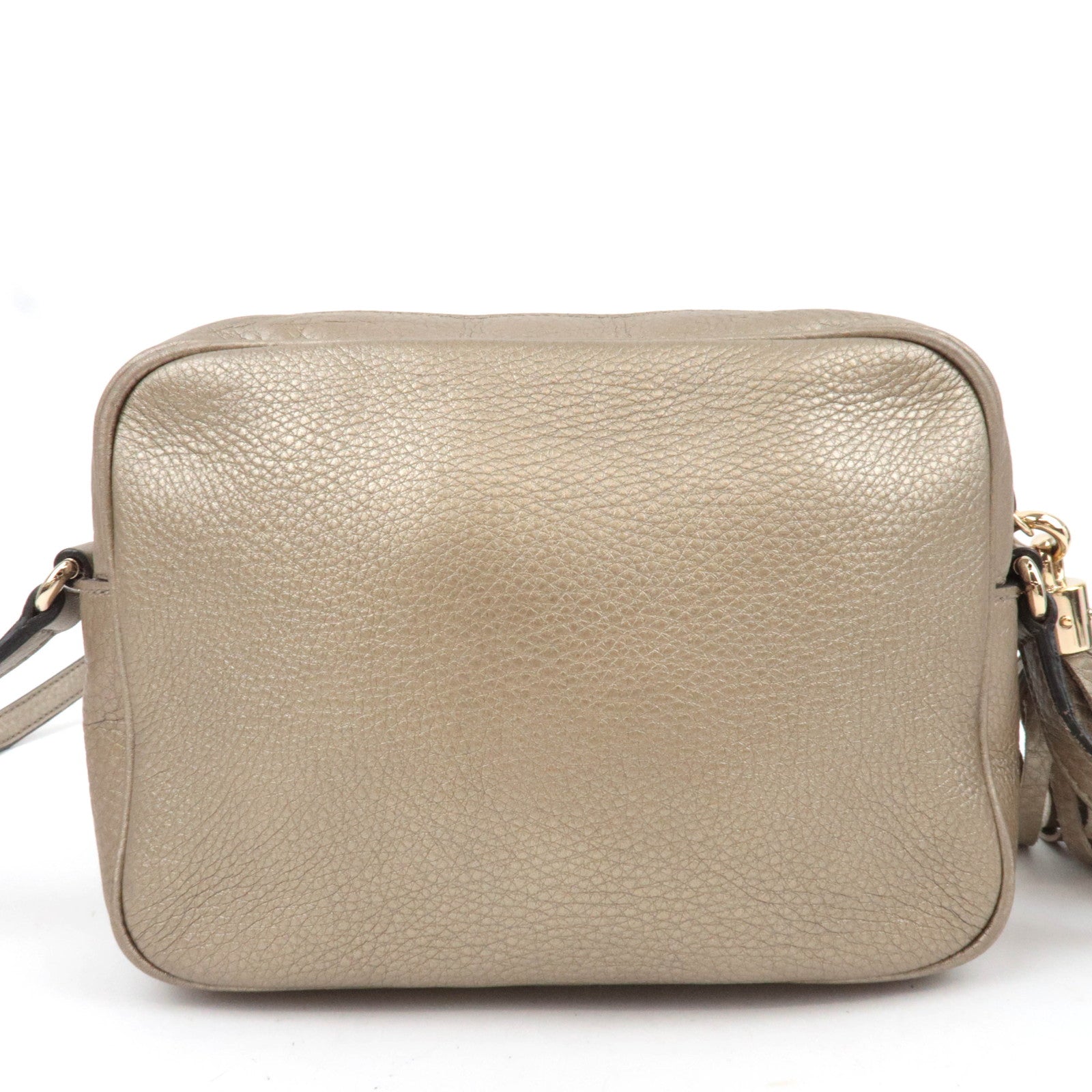 GUCCI Soho Interlocking G Disco Bag Leather Shoulder Bag Gold 308364