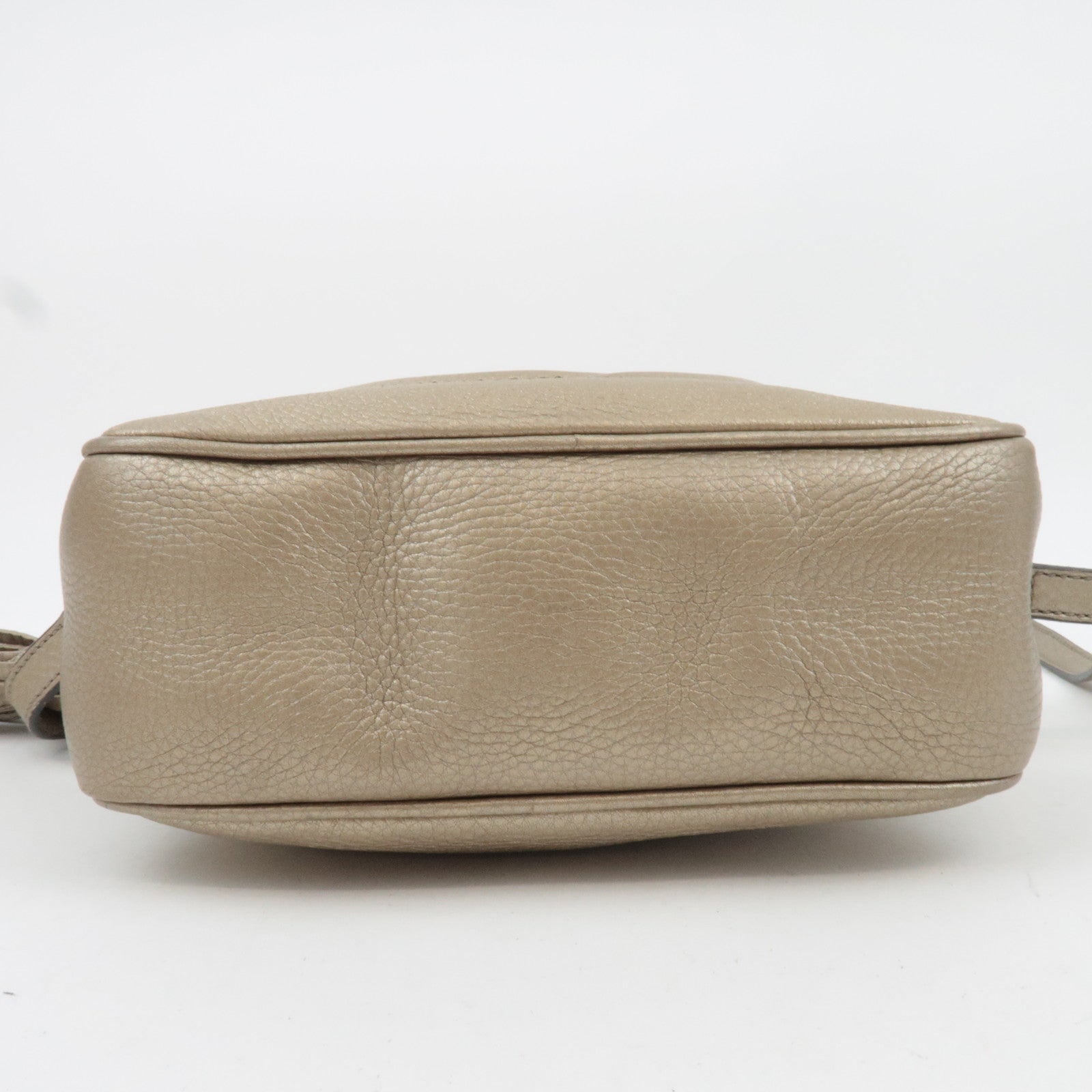 GUCCI Soho Interlocking G Disco Bag Leather Shoulder Bag Gold 308364