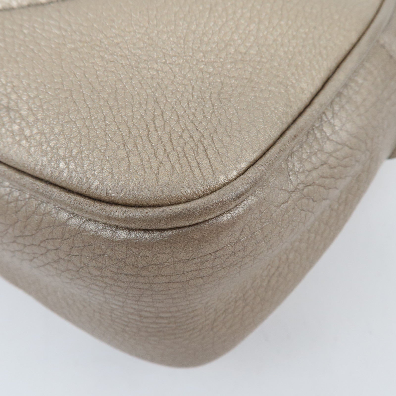 GUCCI Soho Interlocking G Disco Bag Leather Shoulder Bag Gold 308364