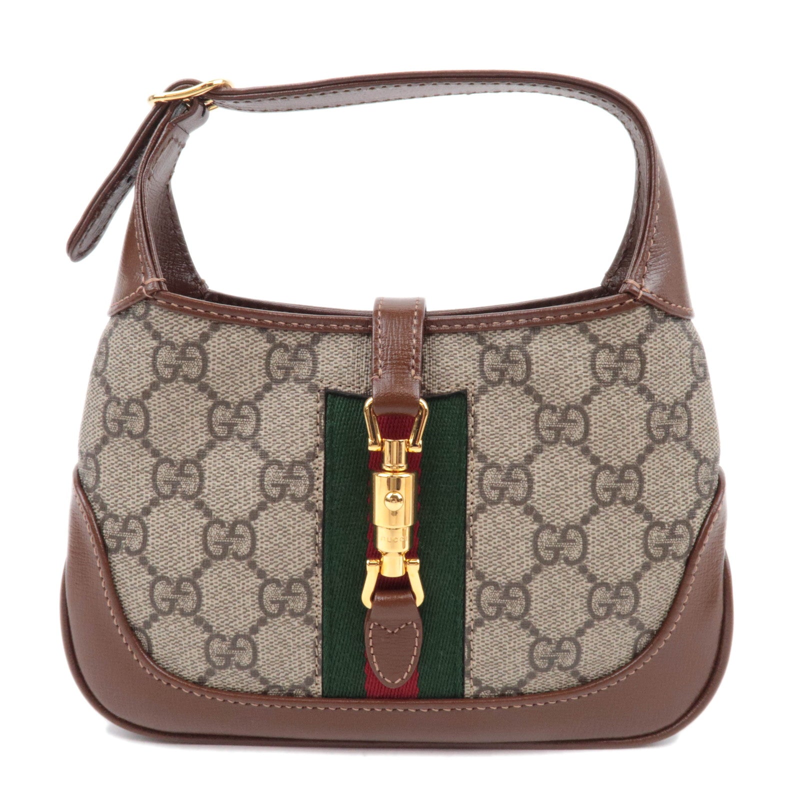 GUCCI Jackie 1961 Ophidia GG Supreme 2Way Handbag Beige Brown 637092 *Dust bag, Strap87416