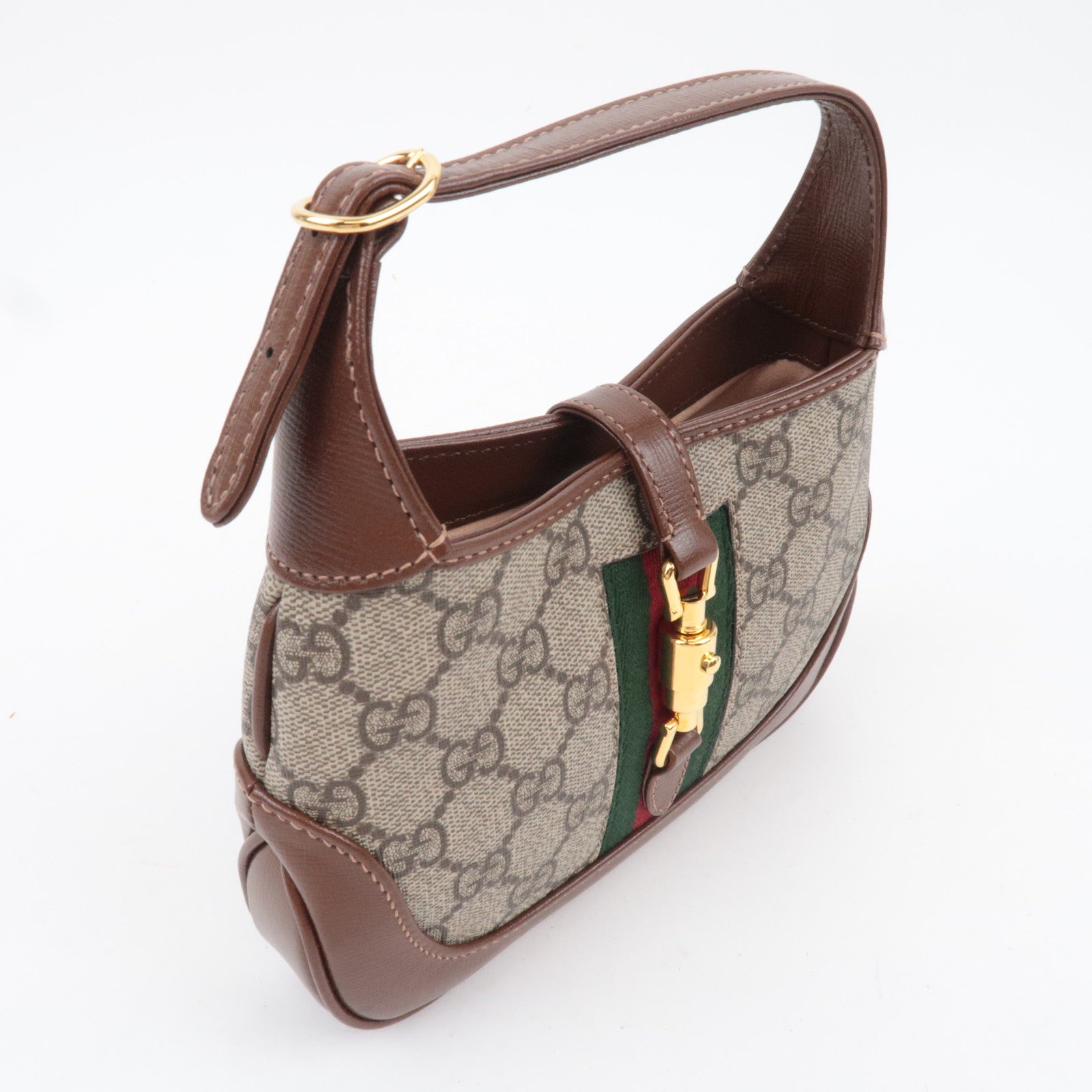 GUCCI Jackie 1961 Ophidia GG Supreme 2Way Handbag Beige Brown 637092 *Dust bag, Strap