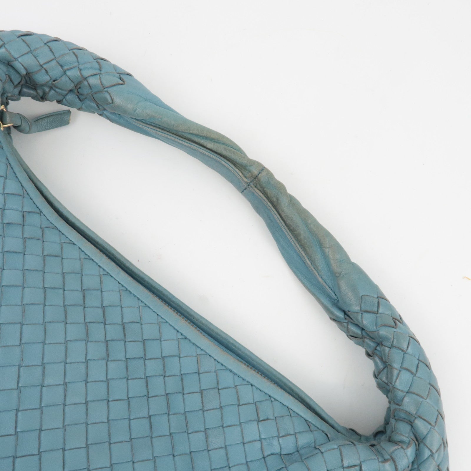 BOTTEGA VENETA Intrecciato Leather Hobo Bag Light Blue 115654