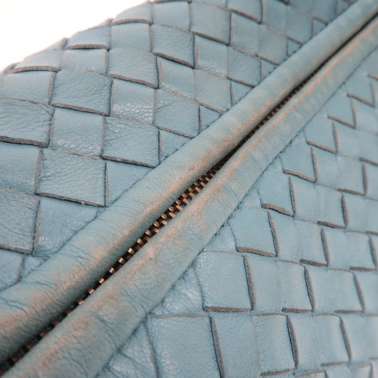 BOTTEGA VENETA Intrecciato Leather Hobo Bag Light Blue 115654