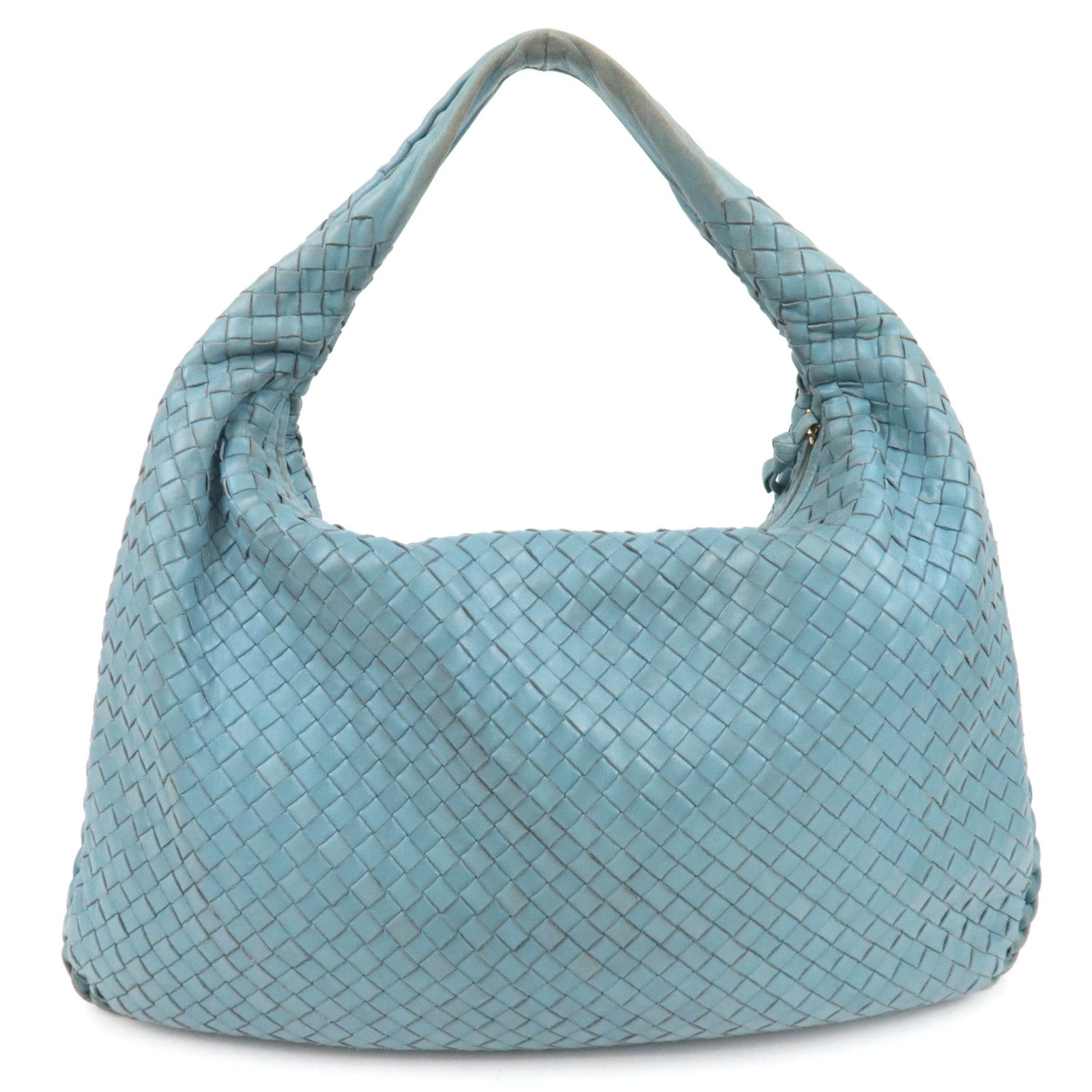 BOTTEGA VENETA Intrecciato Leather Hobo Bag Light Blue 115654
