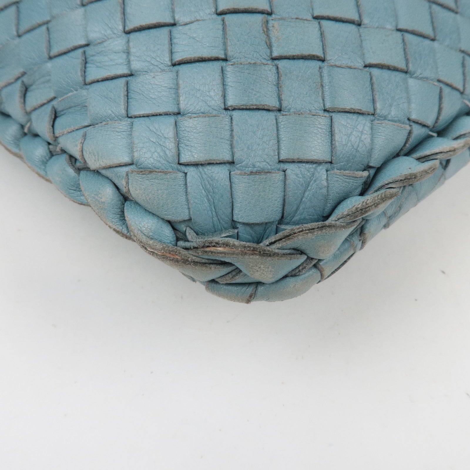 BOTTEGA VENETA Intrecciato Leather Hobo Bag Light Blue 115654