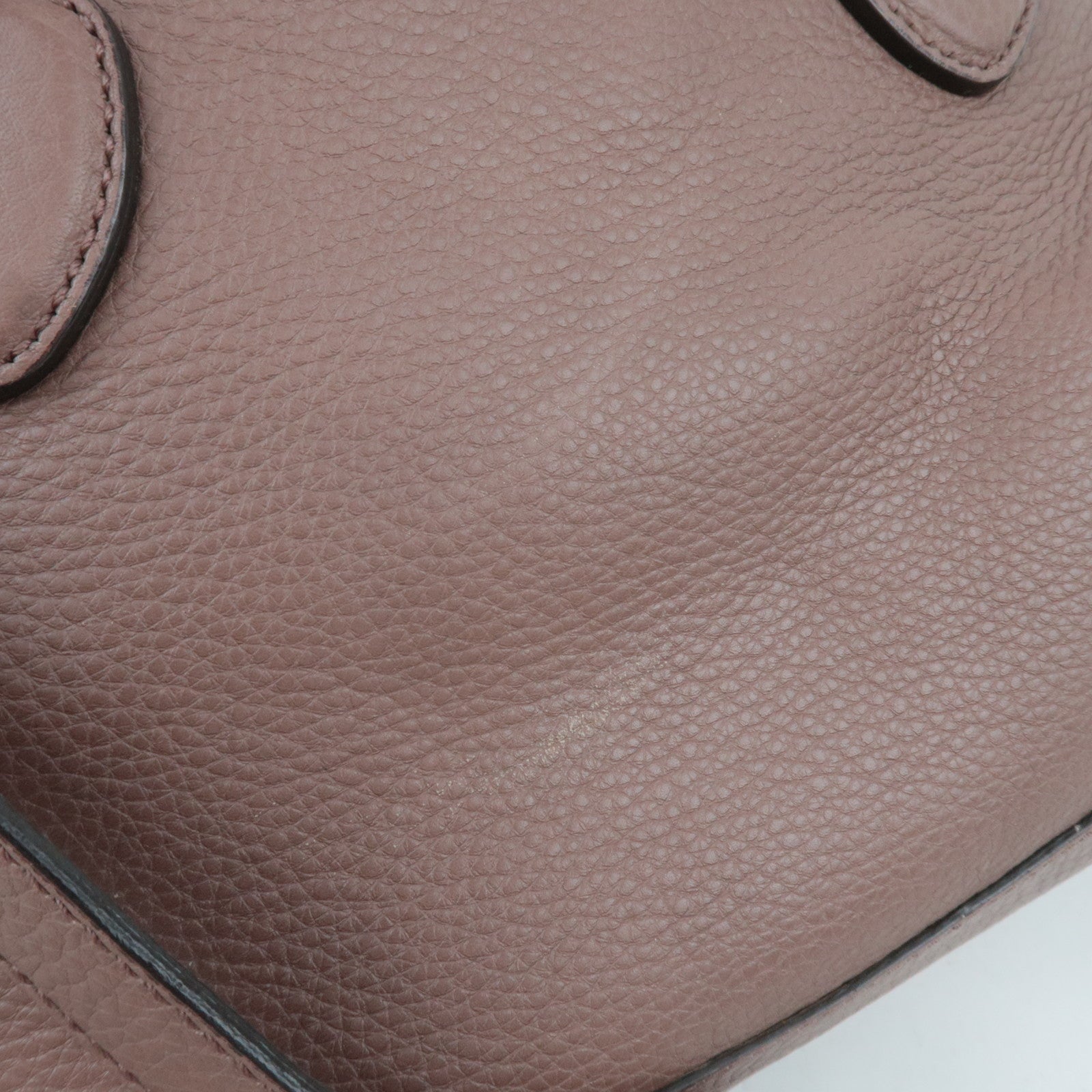 GUCCI Bamboo 2Way Leather Handbag Greige 308360