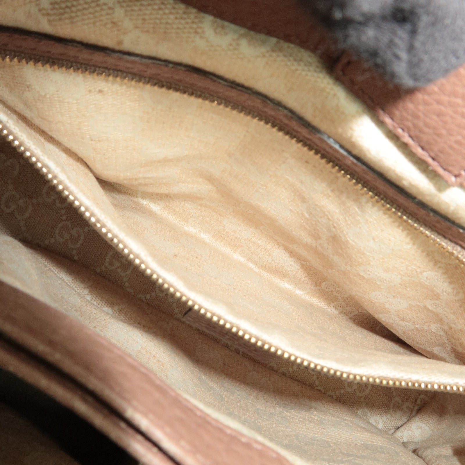 GUCCI Bamboo 2Way Leather Handbag Greige 308360