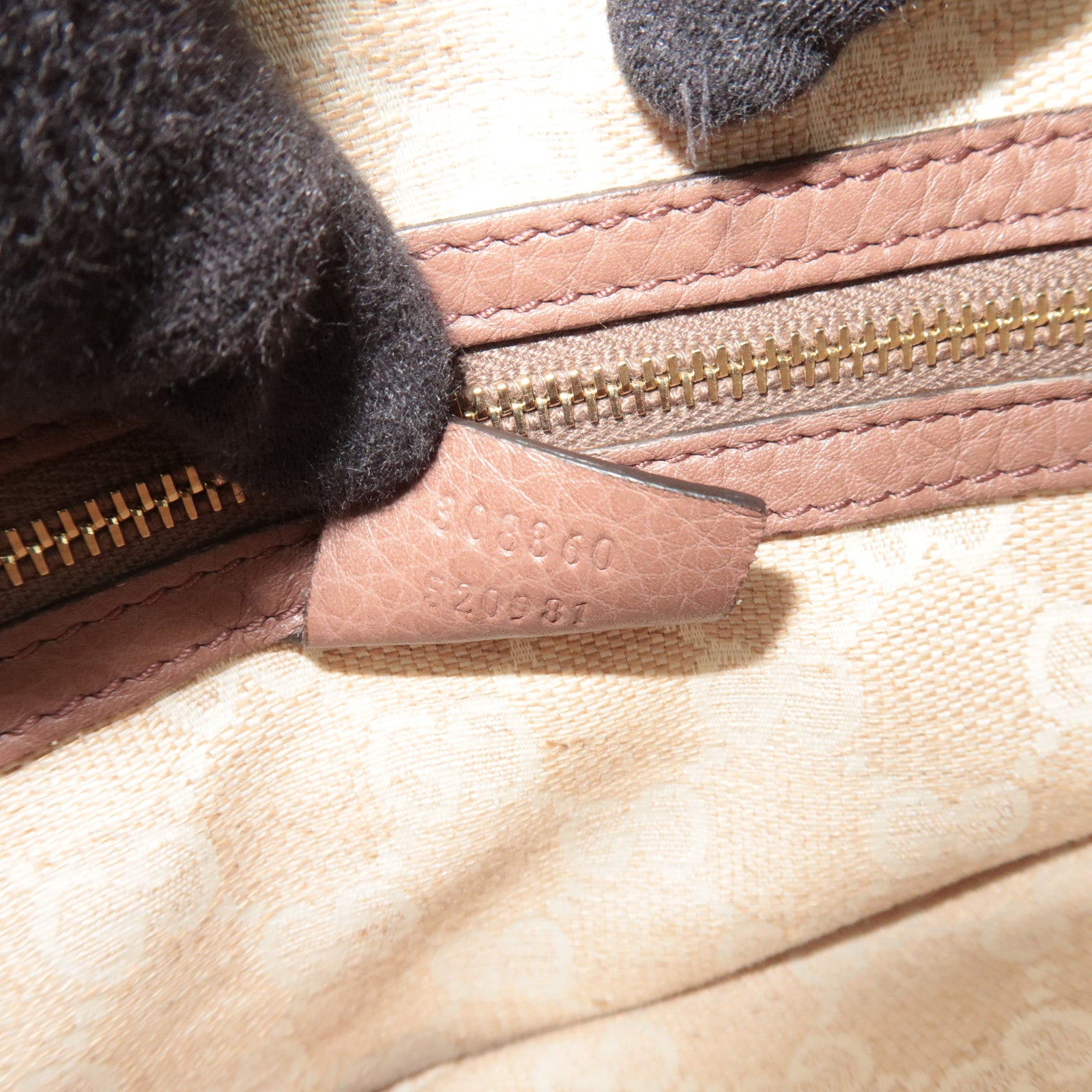 GUCCI Bamboo 2Way Leather Handbag Greige 308360