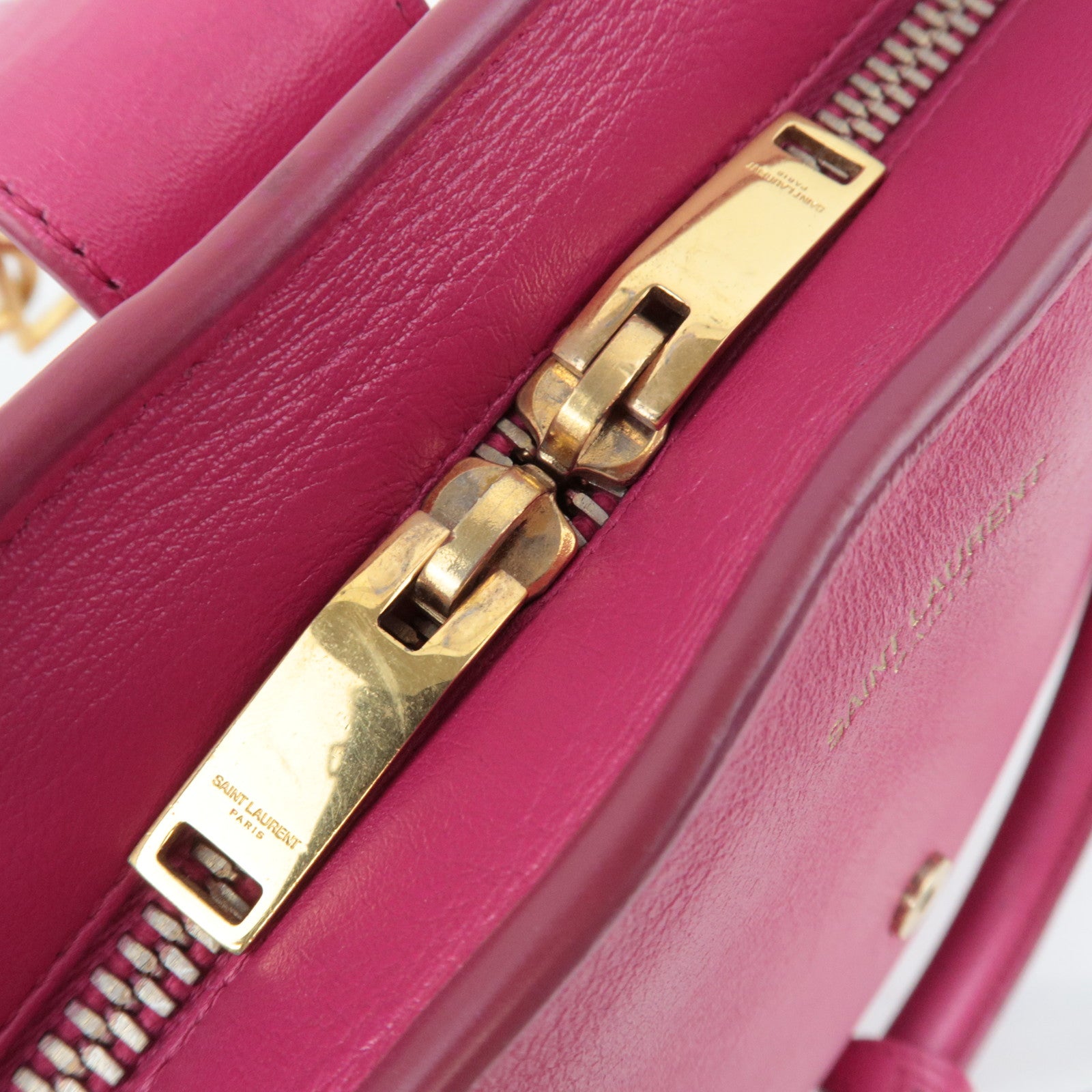 SAINT LAURENT YSL Baby Cabas Leather 2Way Handbag