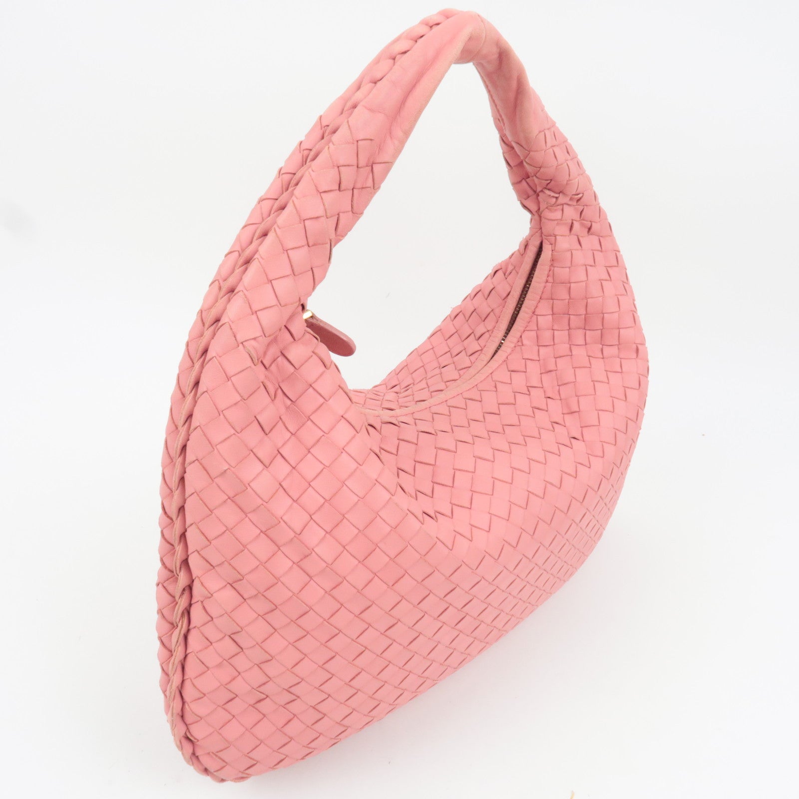BOTTEGA VENETA Intrecciato Leather Hobo Bag Pink 115653