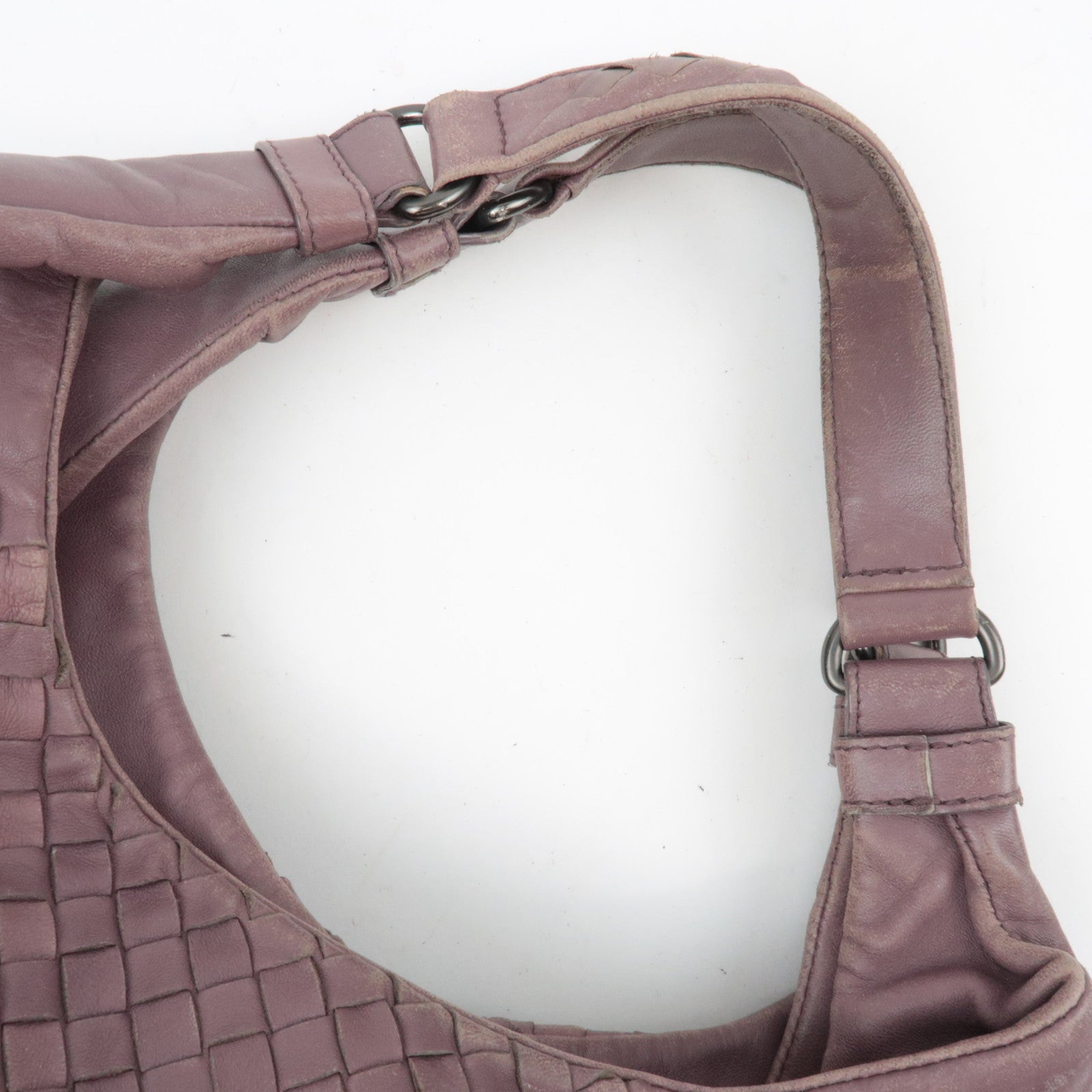 BOTTEGA VENETA Intrecciato Leather Shoulder Bag Light purple