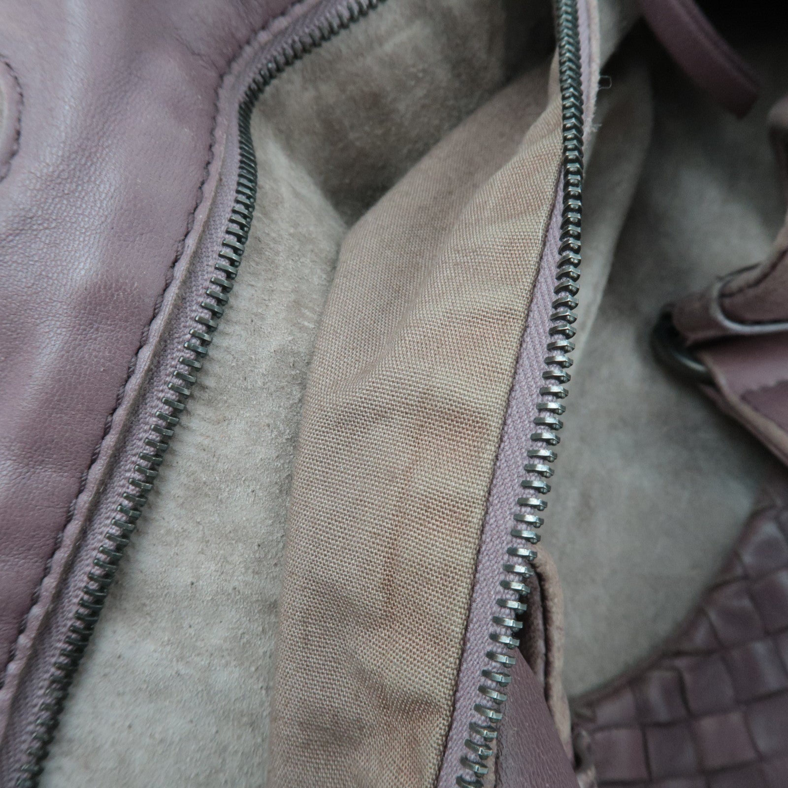 BOTTEGA VENETA Intrecciato Leather Shoulder Bag Light purple