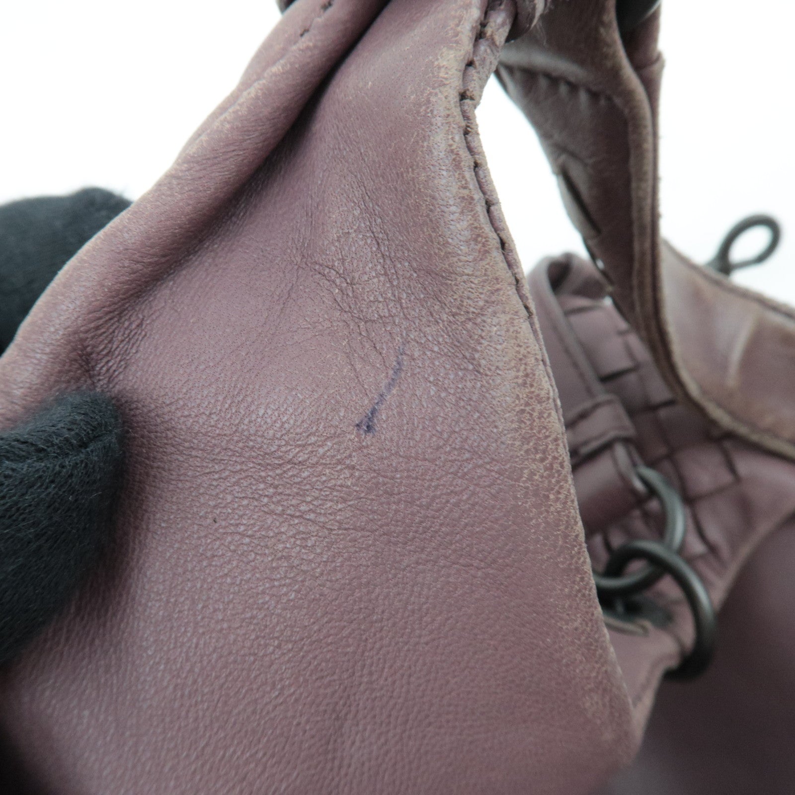 BOTTEGA VENETA Intrecciato Leather Shoulder Bag Light purple
