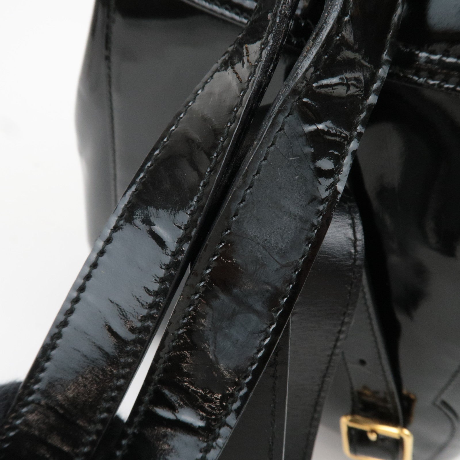 GUCCI Bamboo Mini Patent Backpack Black 003.1705